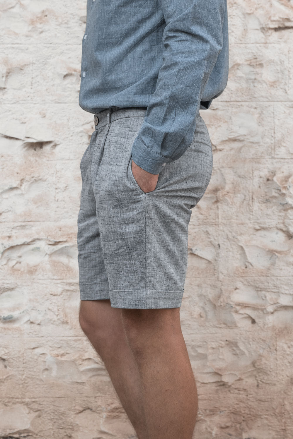 Baumwoll Shorts Heet Grau