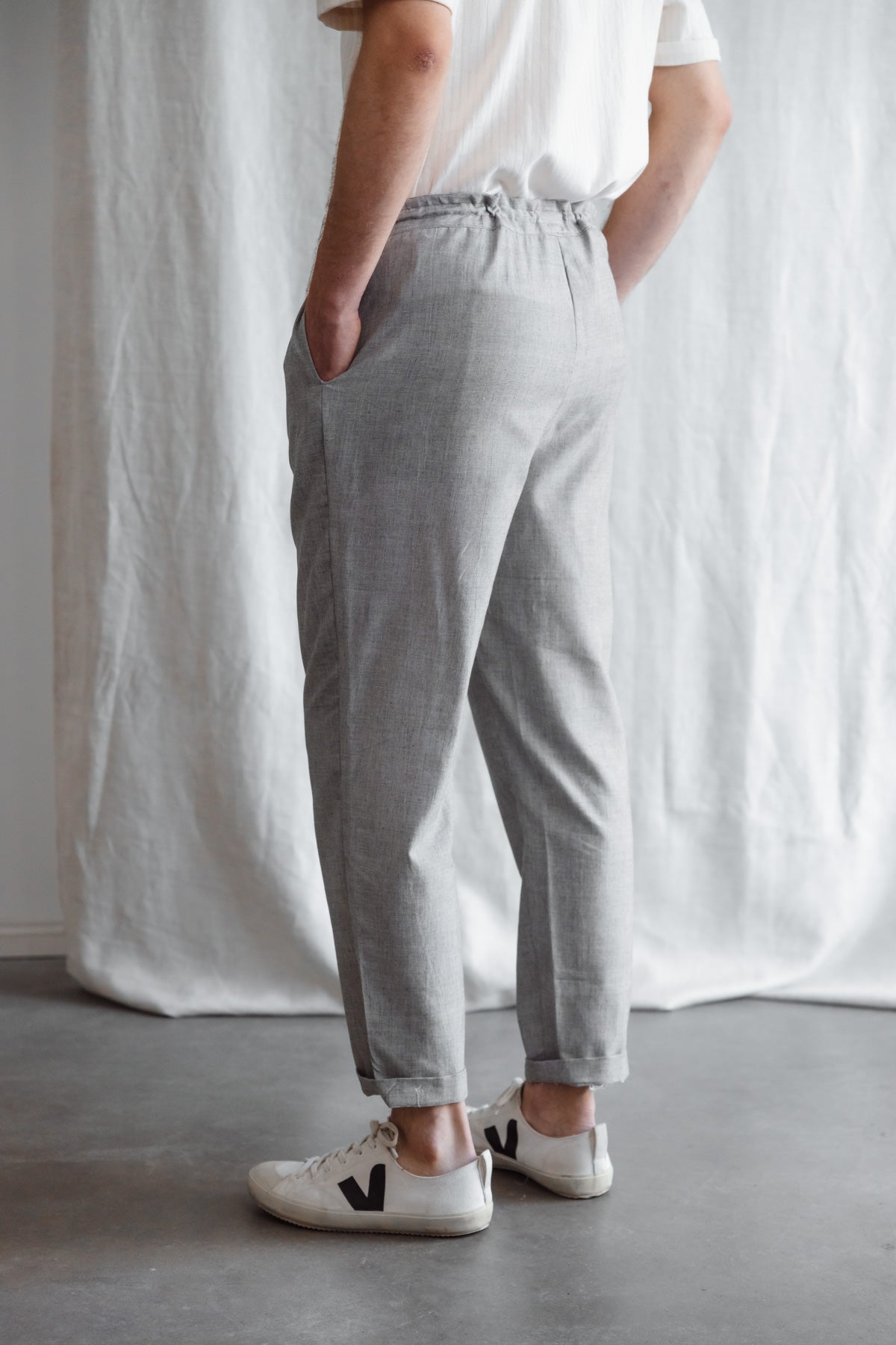 Organic Cotton Pants Kaveri Light Grey