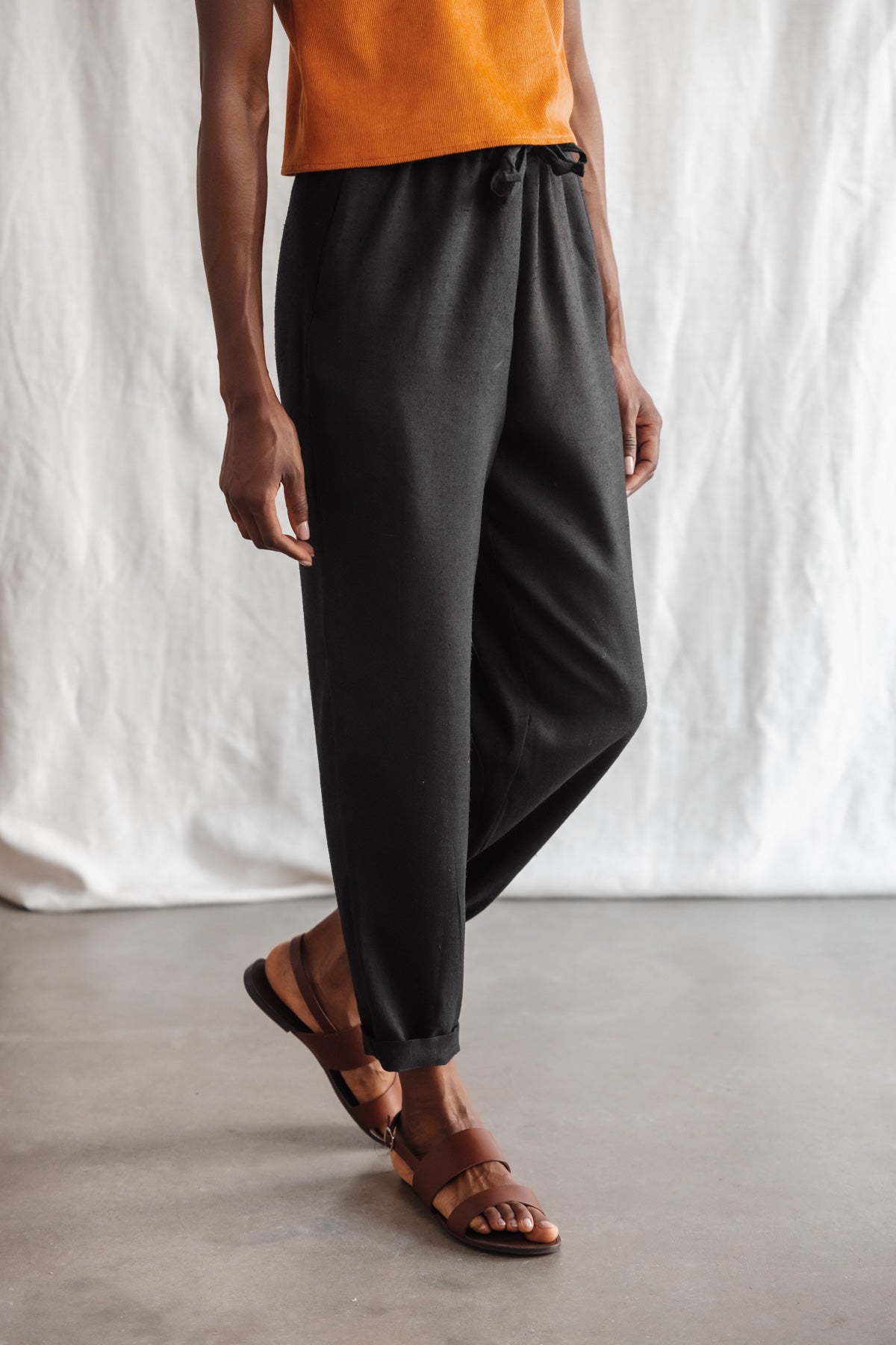 Organic cotton pants Kaveri Black