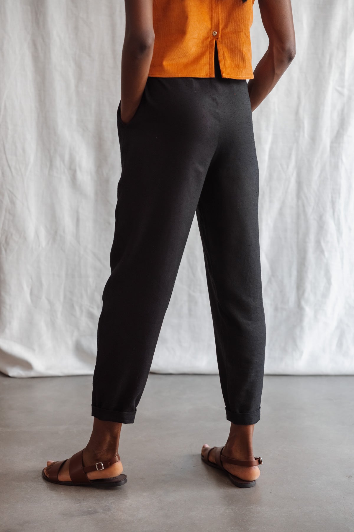 Organic cotton pants Kaveri Black