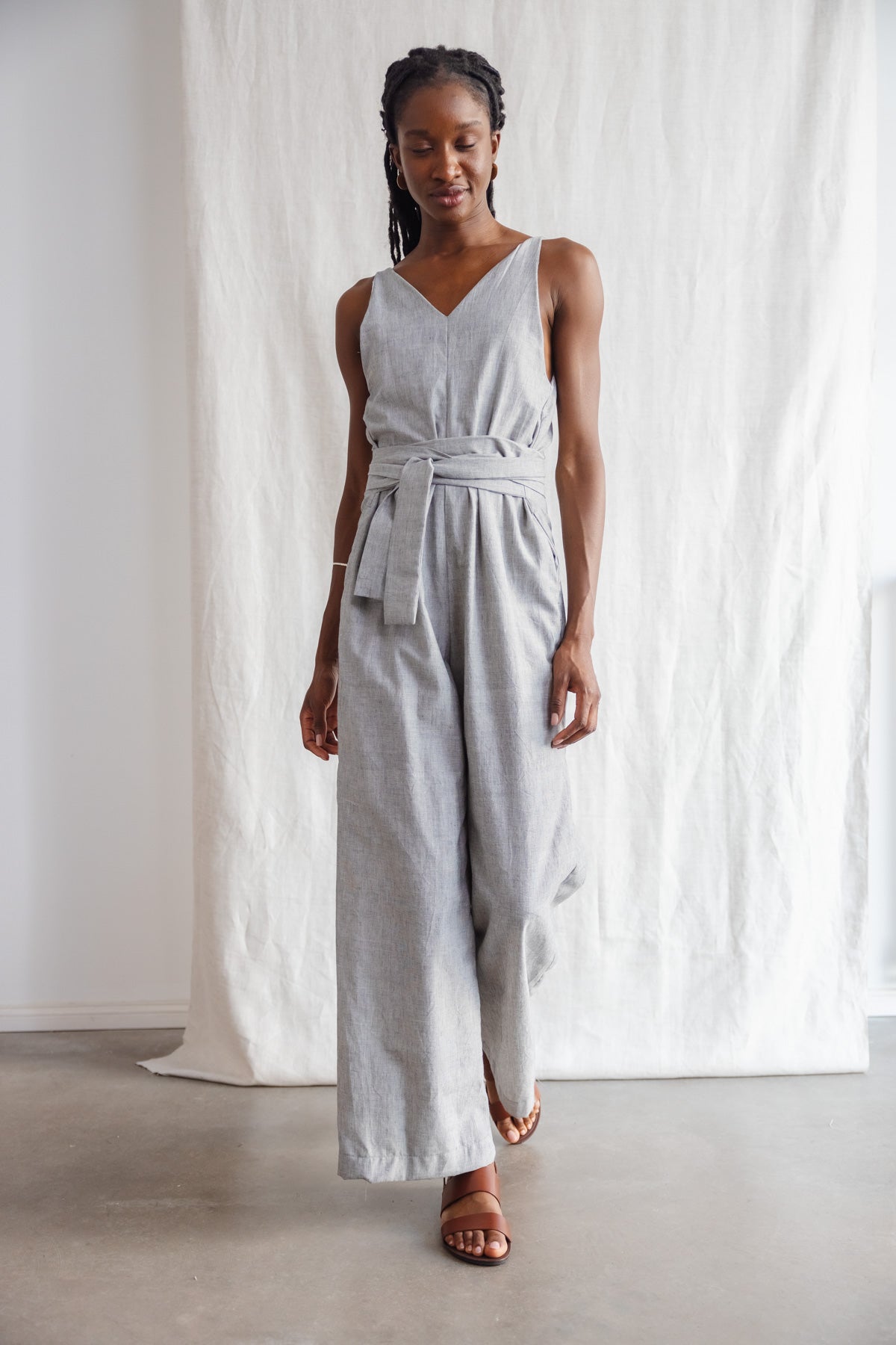 Organic Cotton Jumpsuit Parvani Light Grey