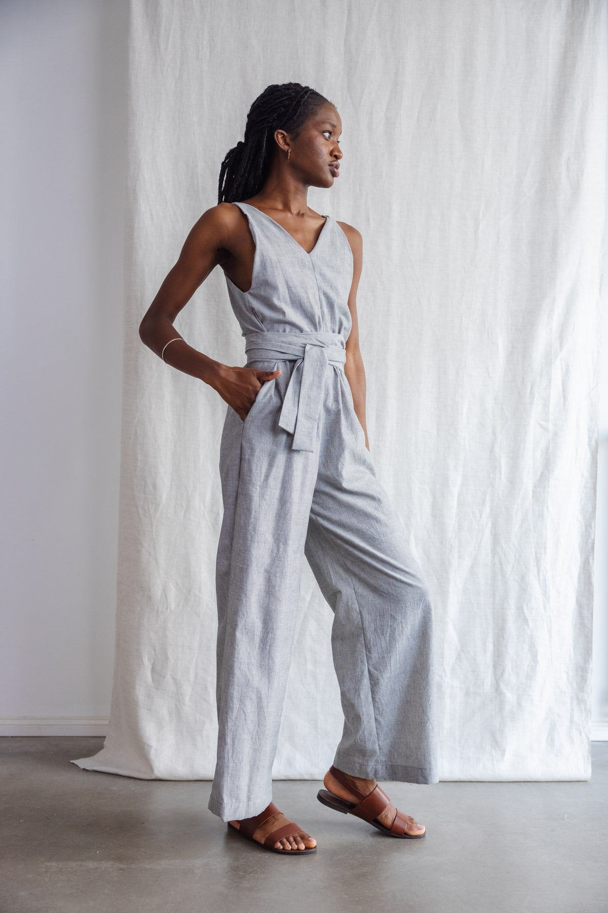 Organic Cotton Jumpsuit Parvani Light Grey