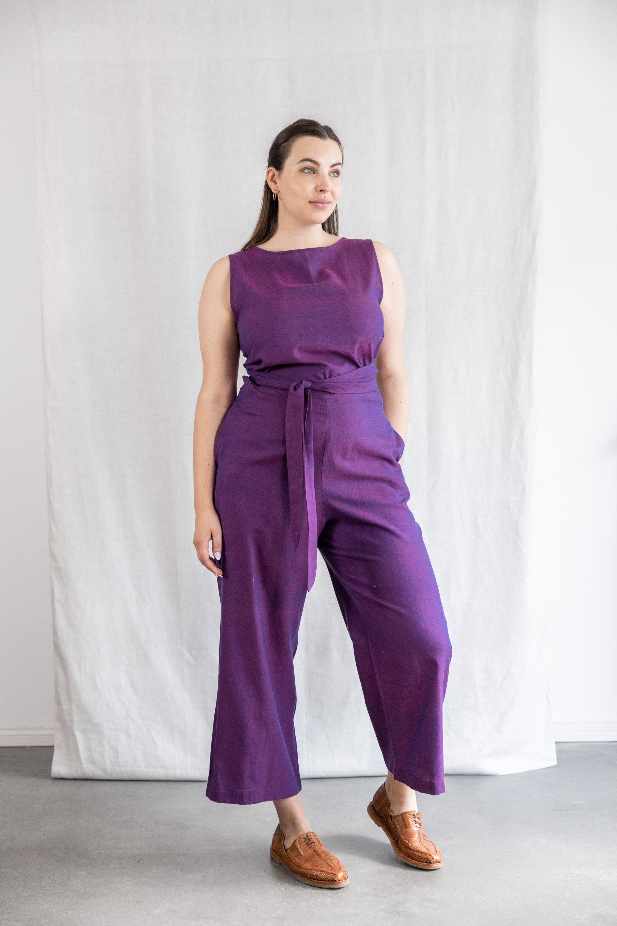 Bio-Baumwoll Jumpsuit Anusha Brombeer