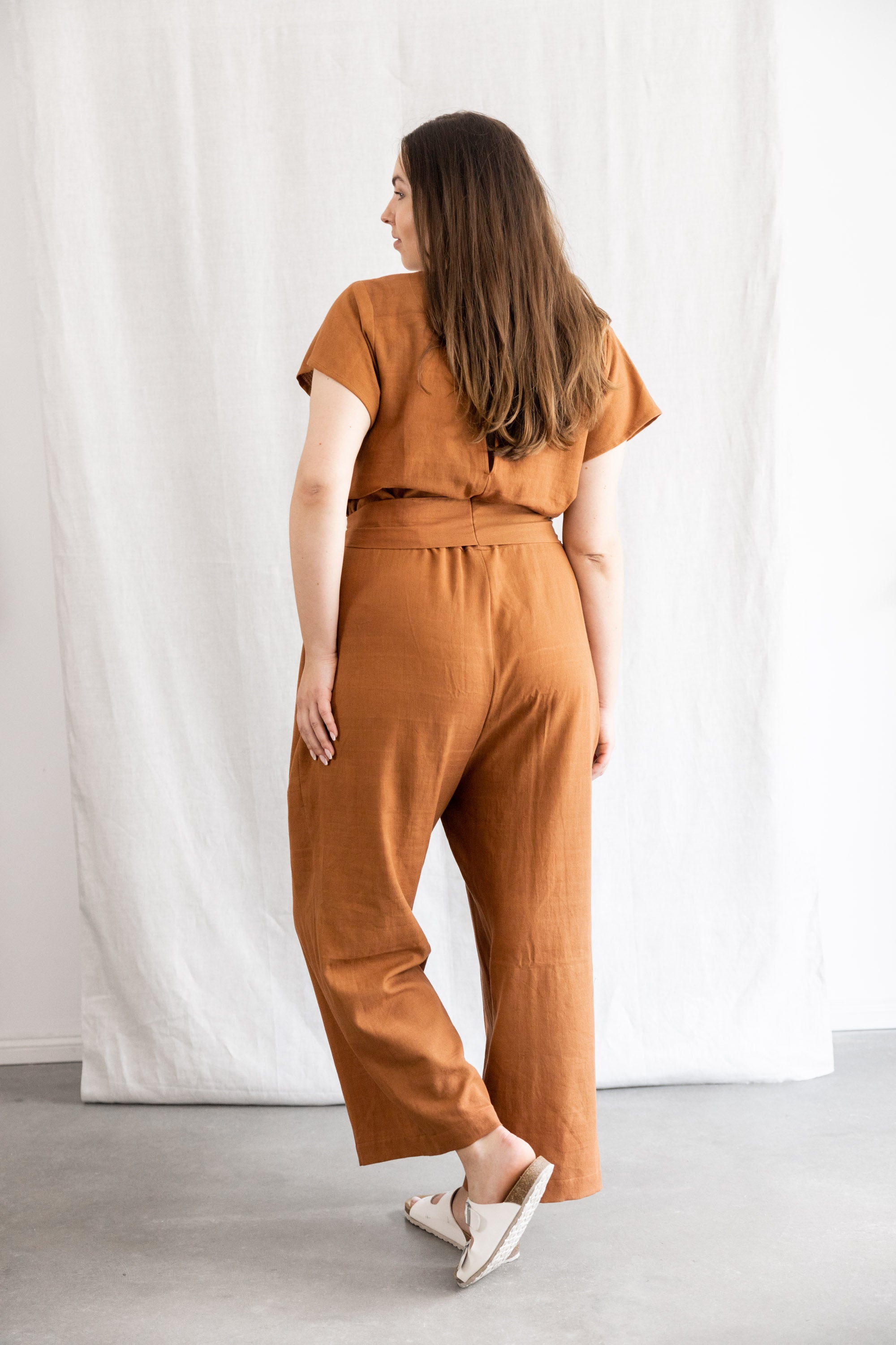 Baumwoll Jumpsuit Nirav Haselnuss