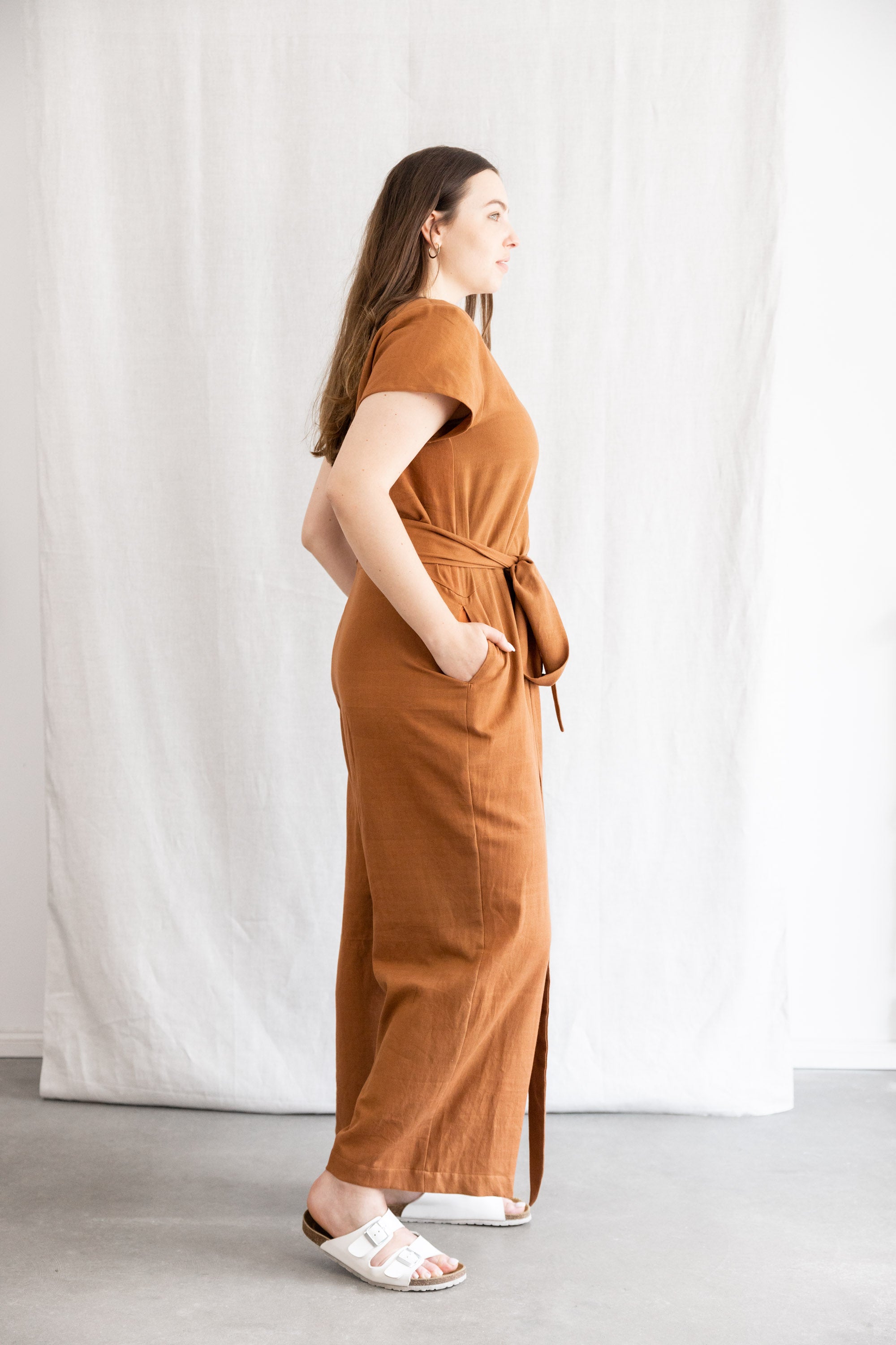 Baumwoll Jumpsuit Nirav Haselnuss