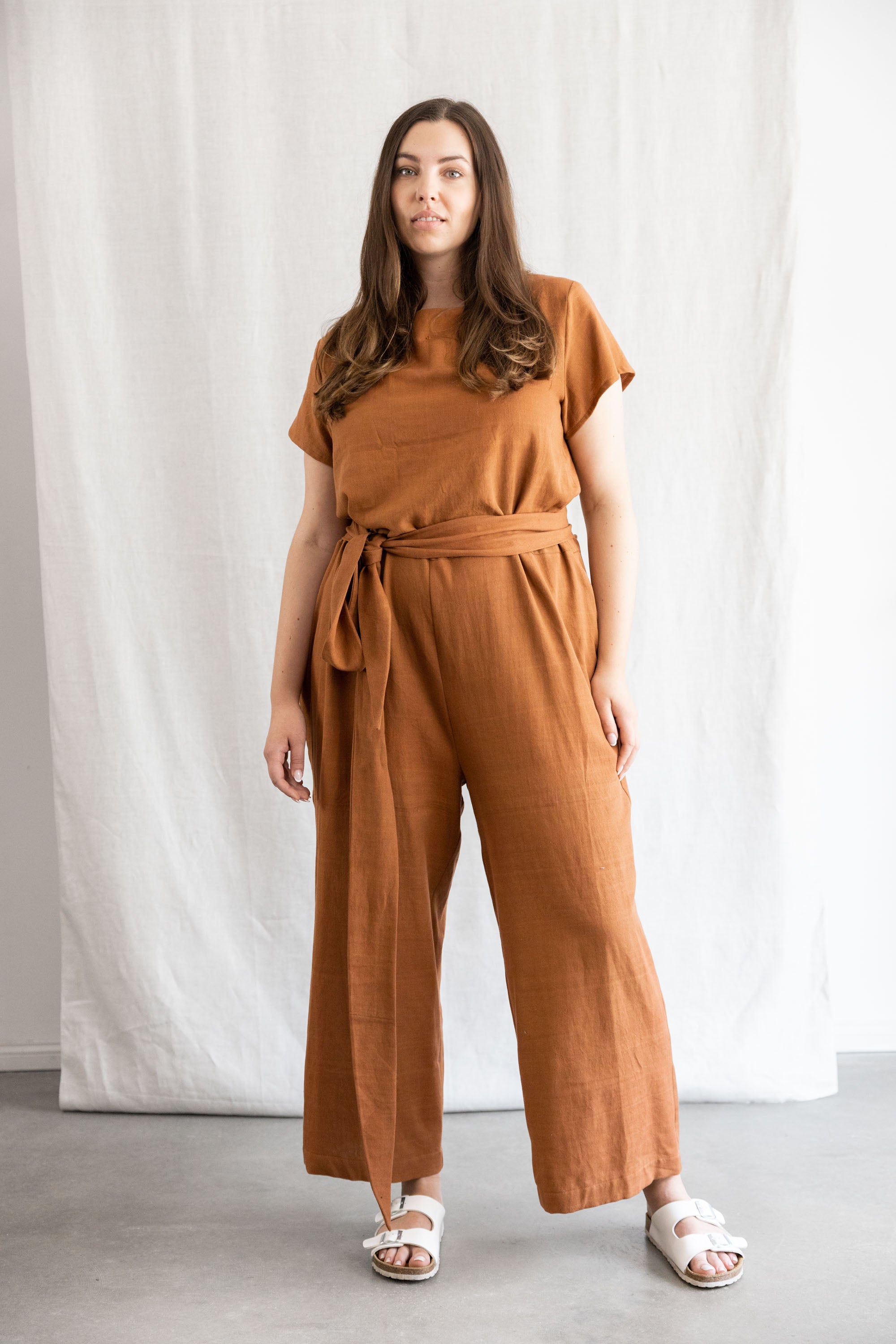 Baumwoll Jumpsuit Nirav Haselnuss