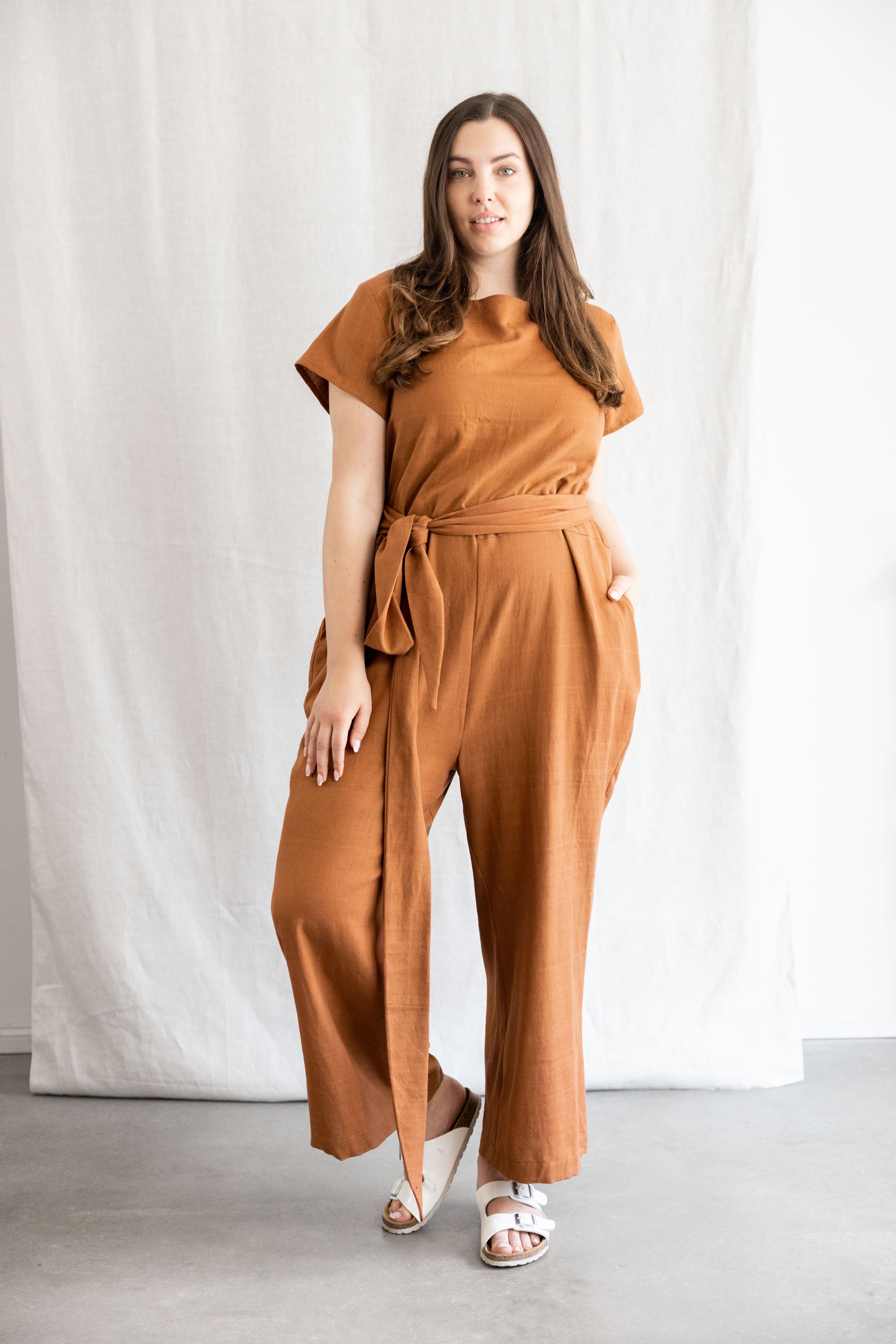 Baumwoll Jumpsuit Nirav Haselnuss