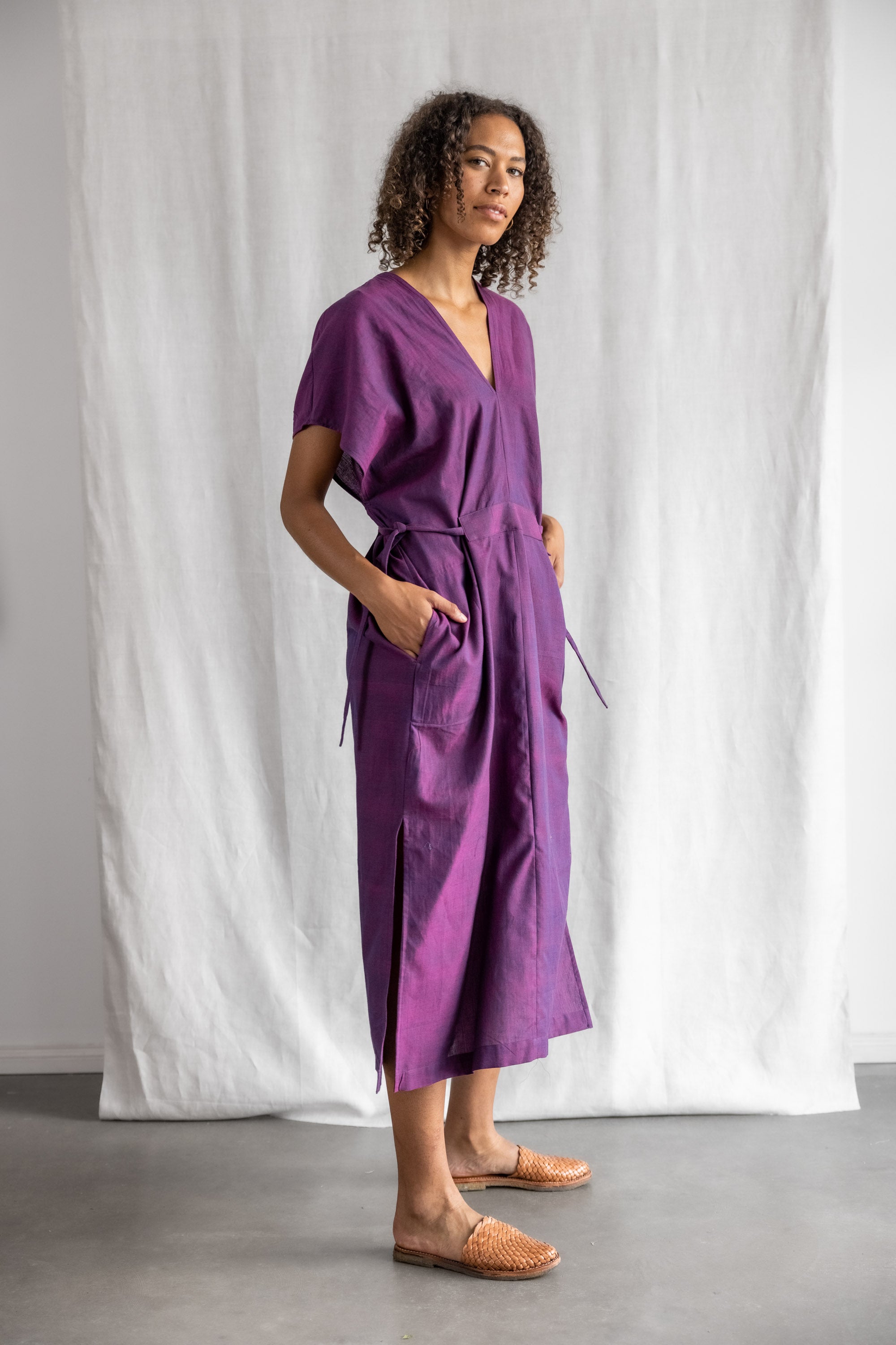 Organic Cotton Kaftan Dress Rishi Blackberry