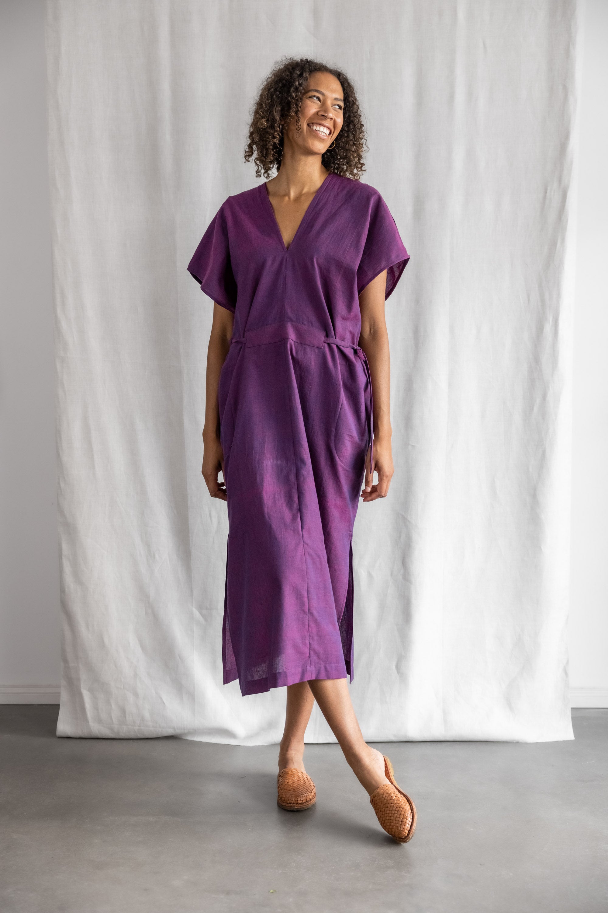 Organic Cotton Kaftan Dress Rishi Blackberry