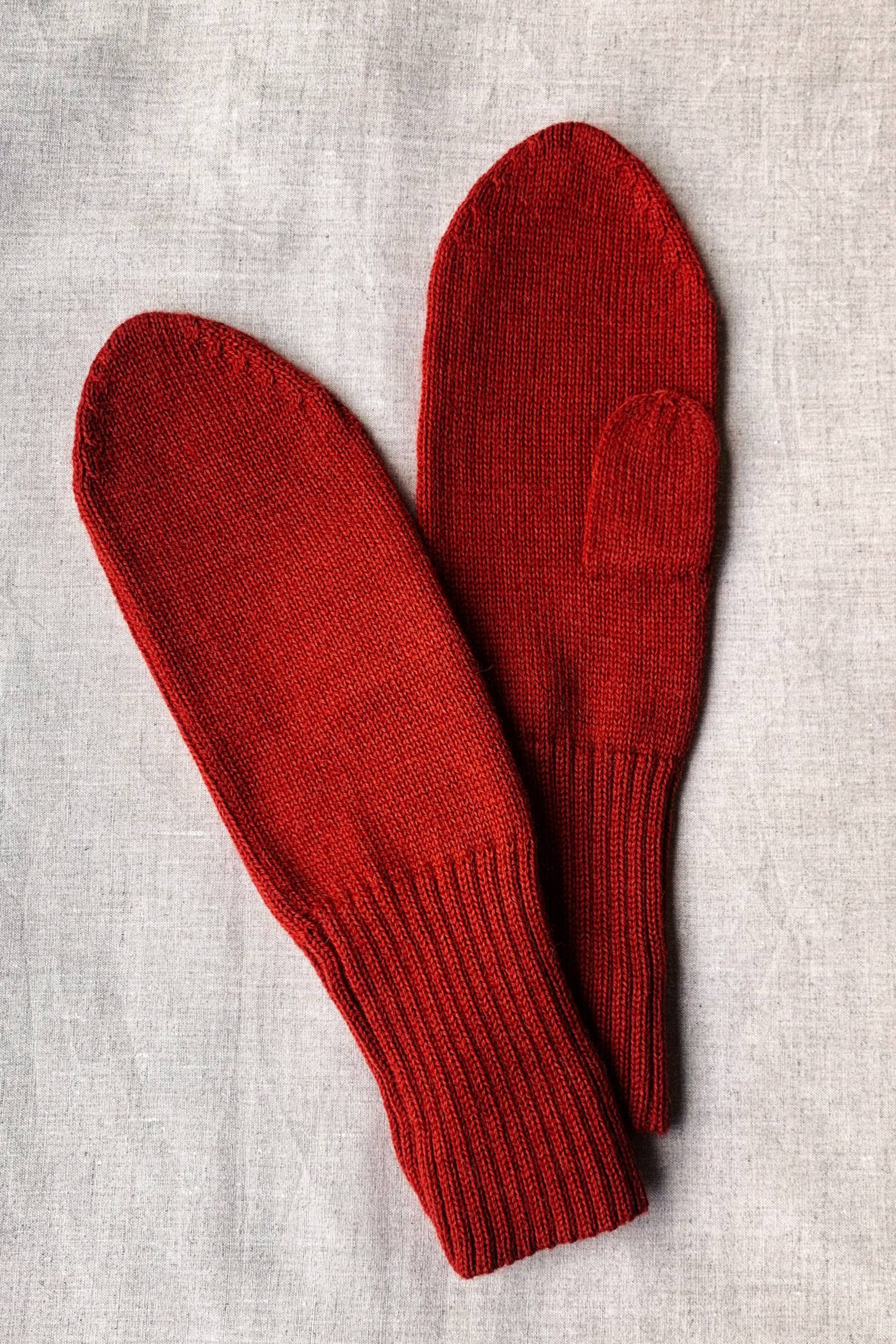 Baby-Alpaka Fäustling Handschuhe Paita Rot