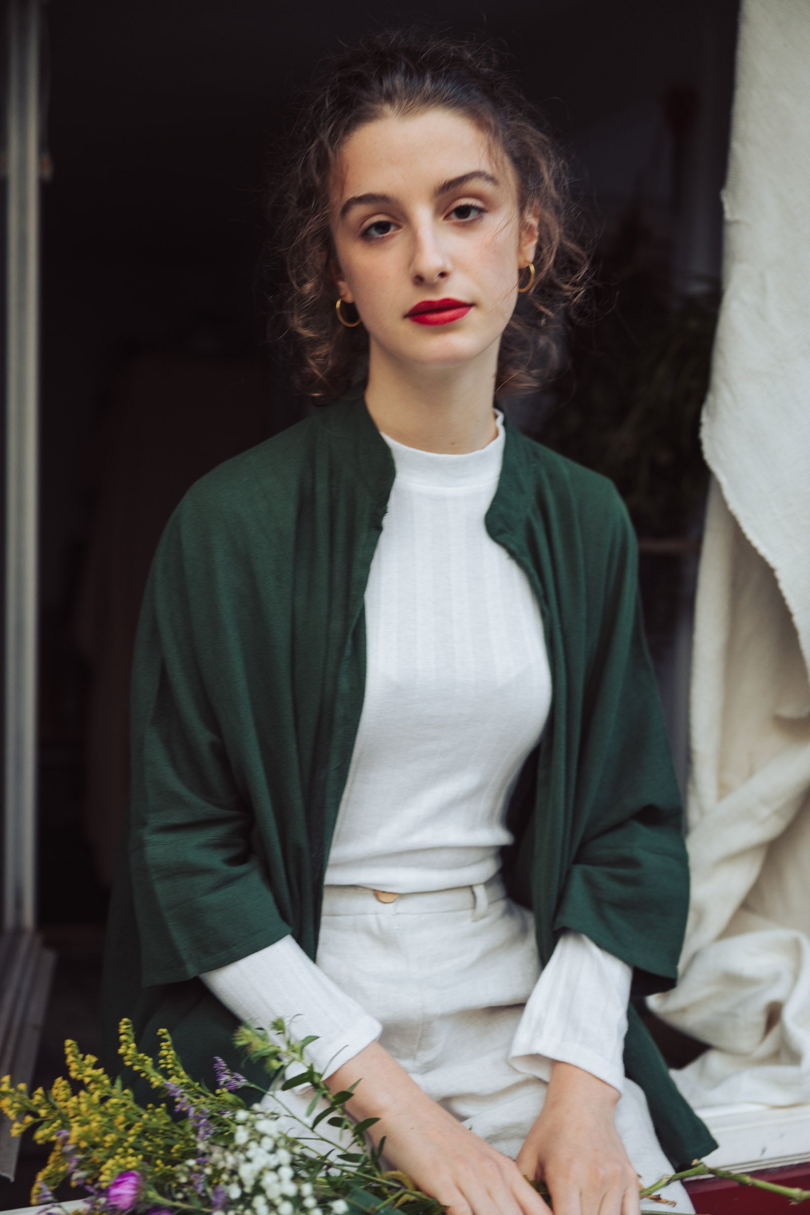 Baumwoll Cardigan Chandrapur Olive