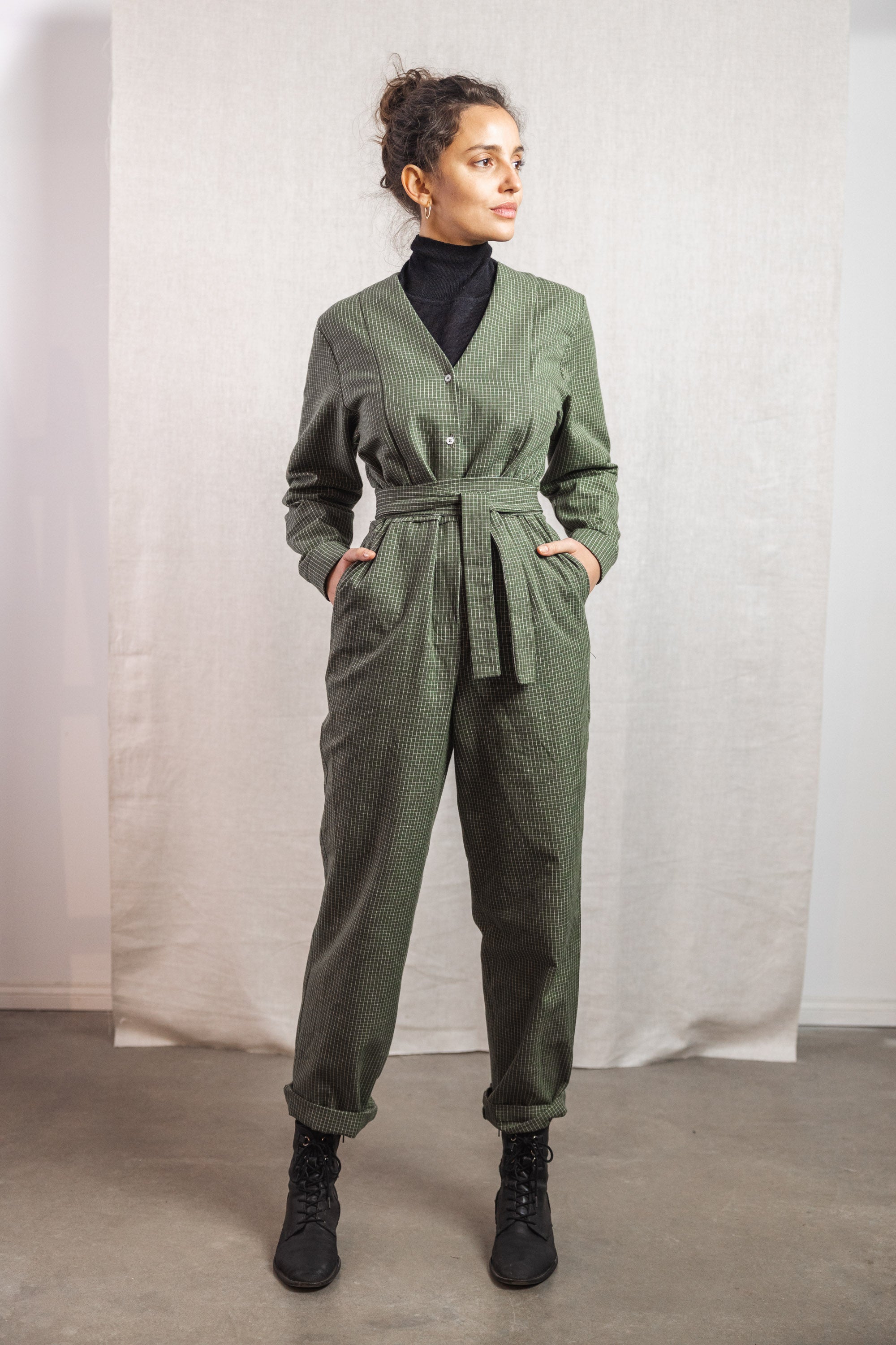 Bio-Baumwoll Jumpsuit Keerthi Lorbeer