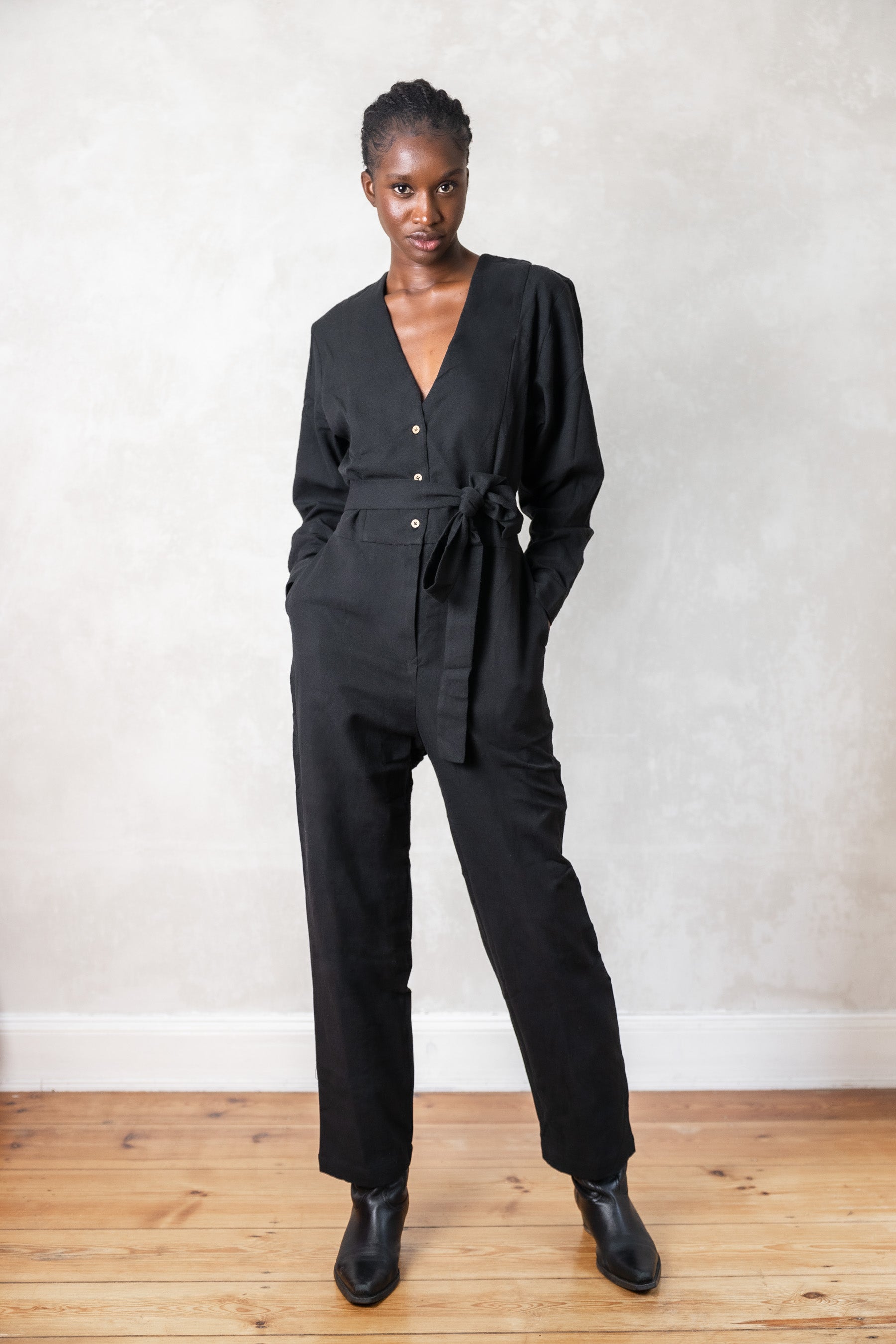 Bio-Baumwoll Jumpsuit Keerthi Schwarz