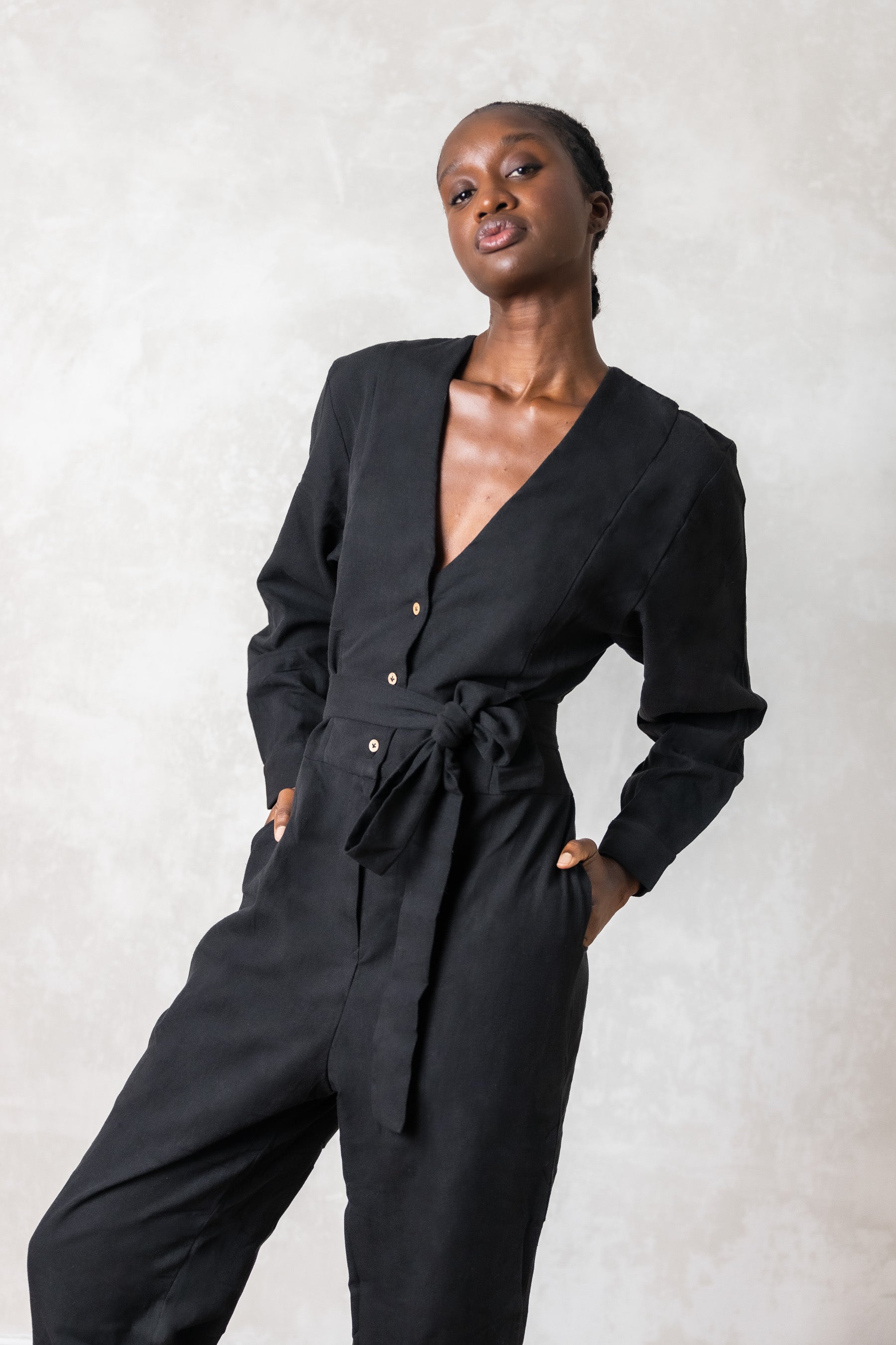 Bio-Baumwoll Jumpsuit Keerthi Schwarz