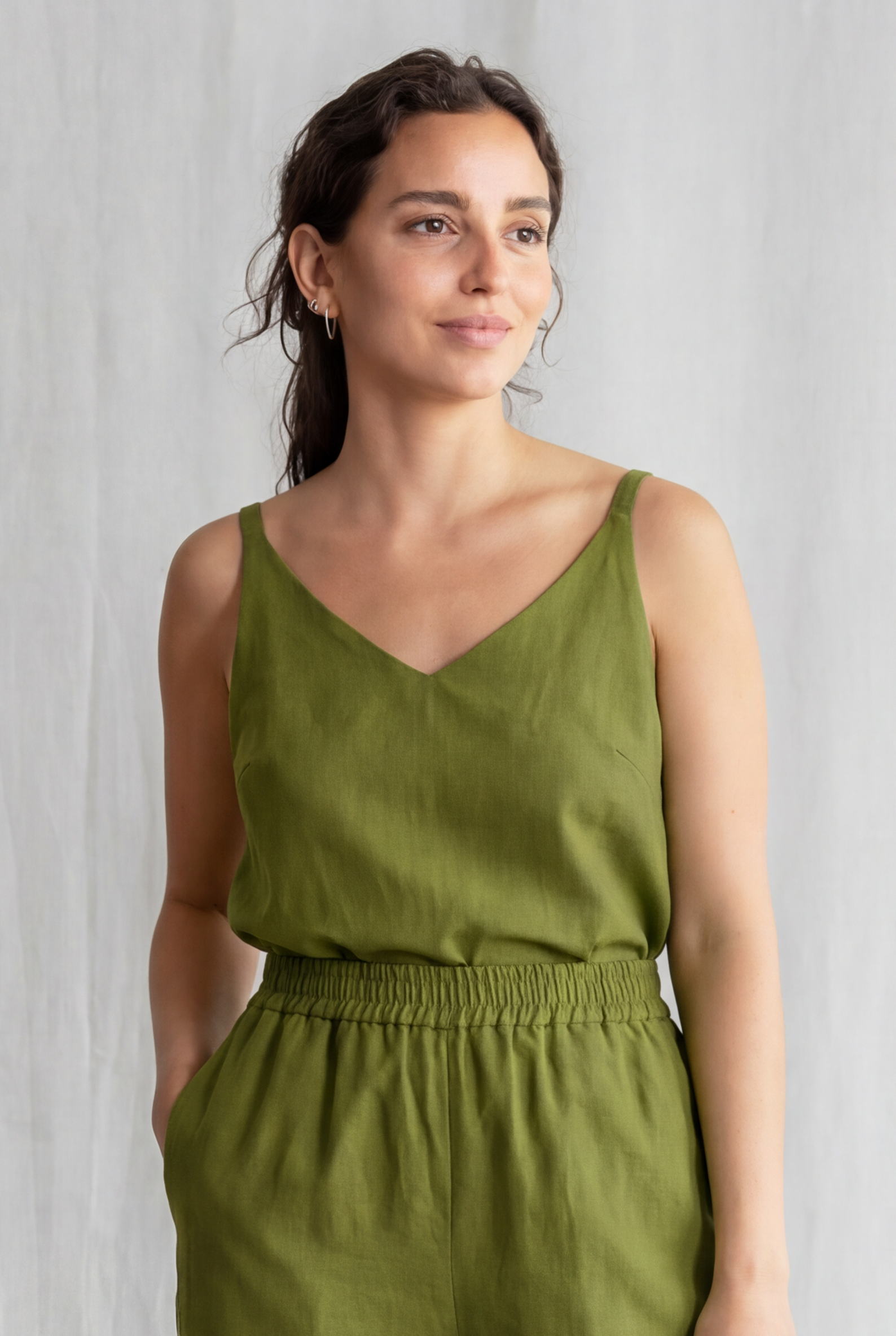 Bio-Baumwoll Croptop Iyani Basilikum