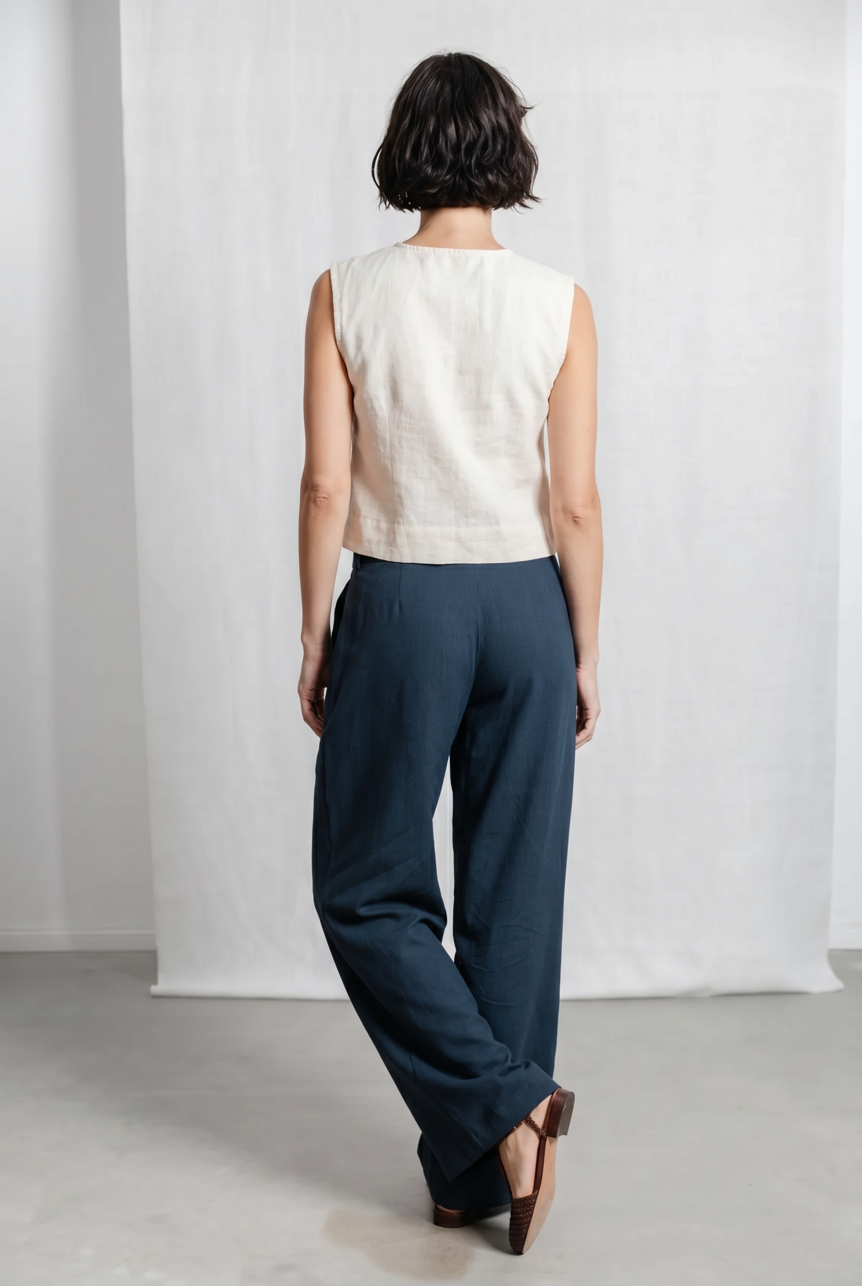 Bio-Baumwoll Hose Meghana Grau-Blau
