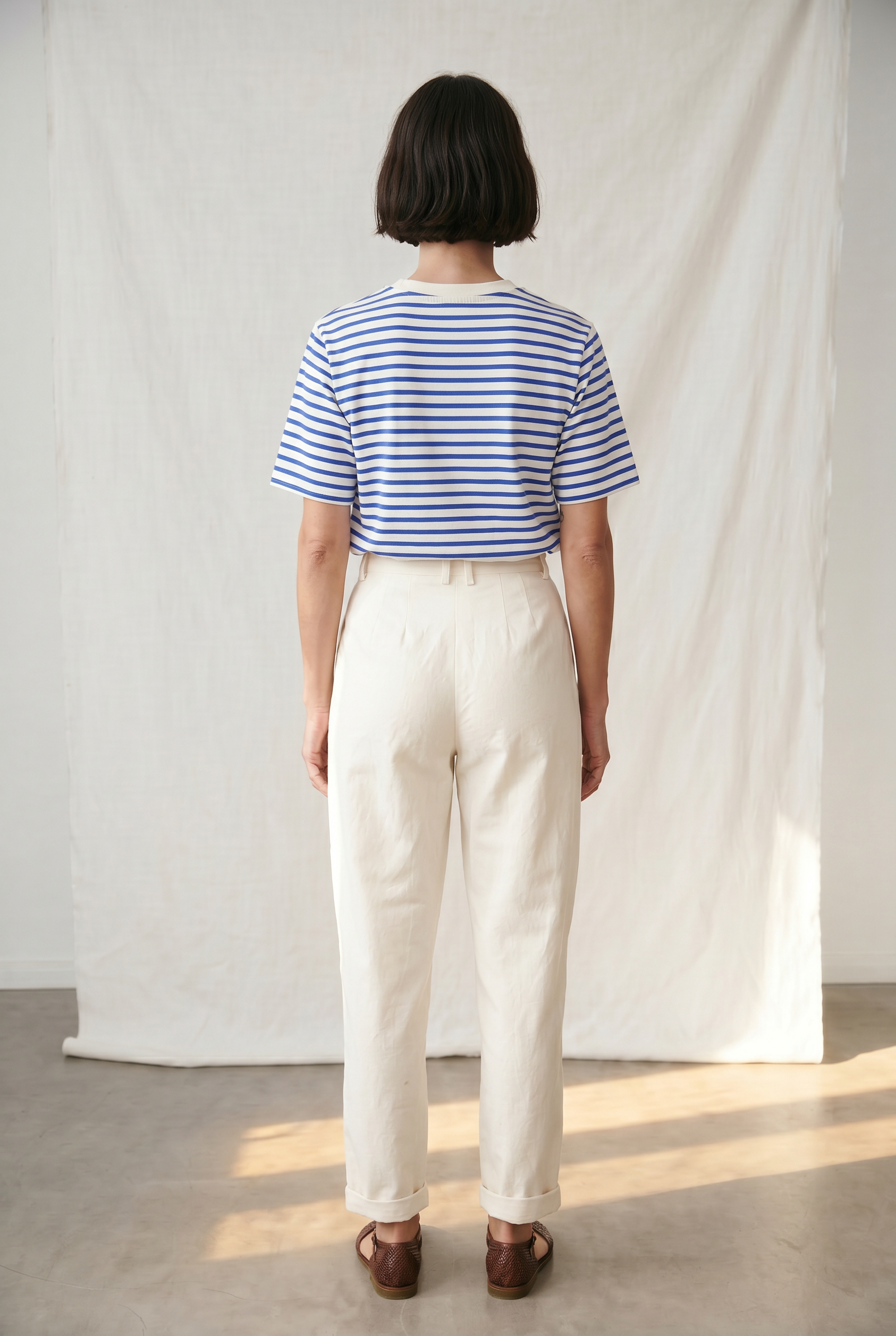Bio-Baumwoll Bundfaltenhose Vishraam Weiß