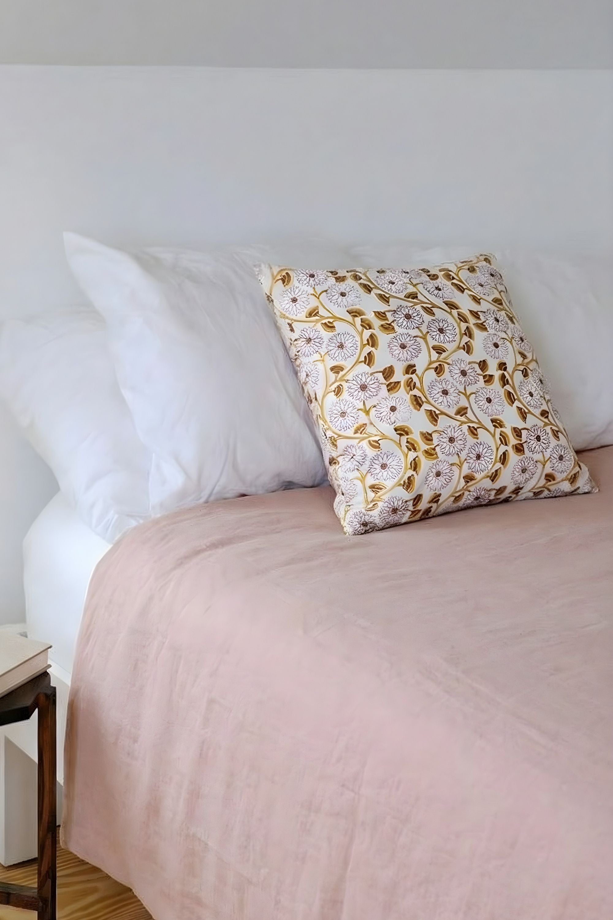 Bio-Baumwoll Kissenbezug Chasai Blockprint Blumen