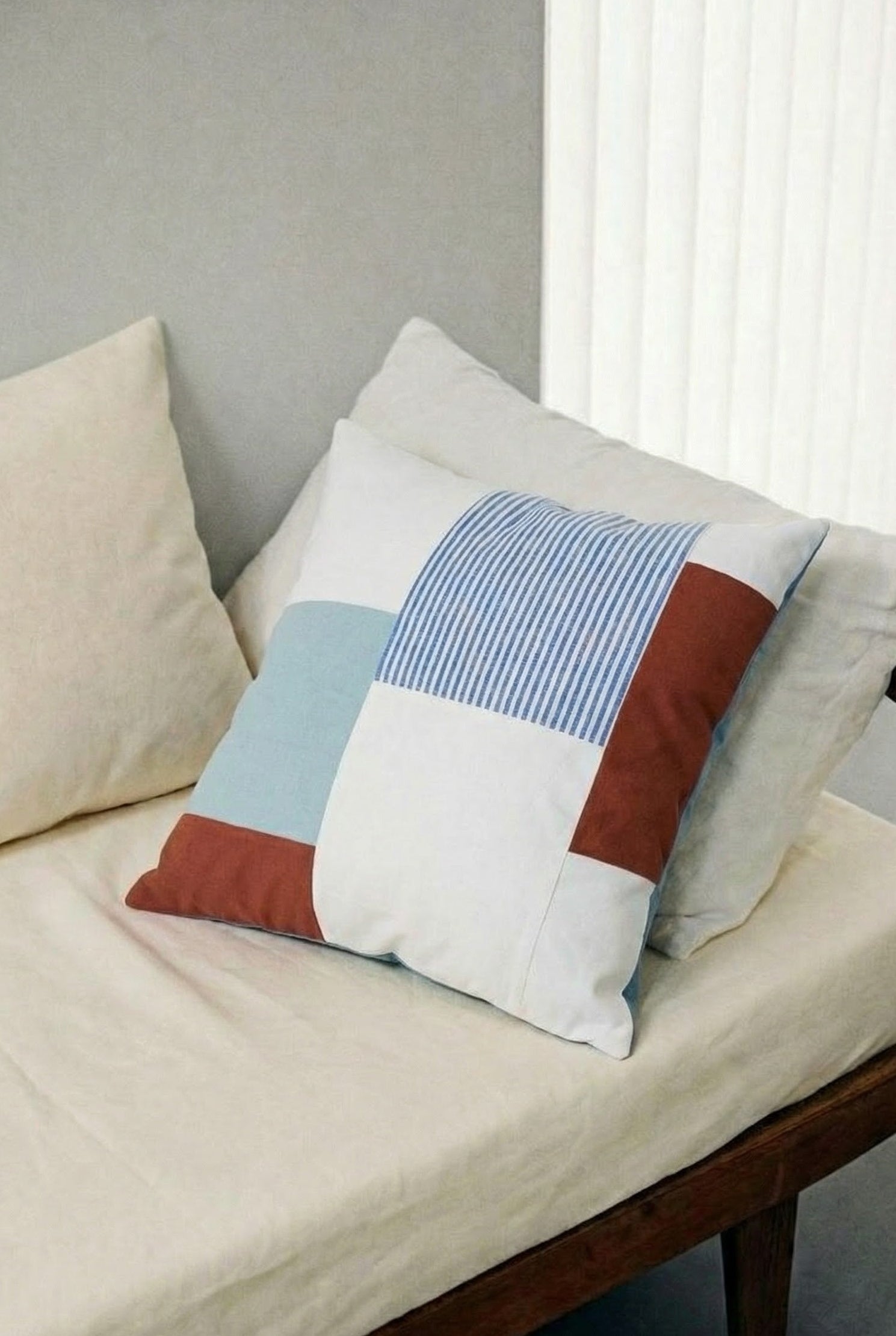 Patchwork Kissenbezug Taakiya Mint