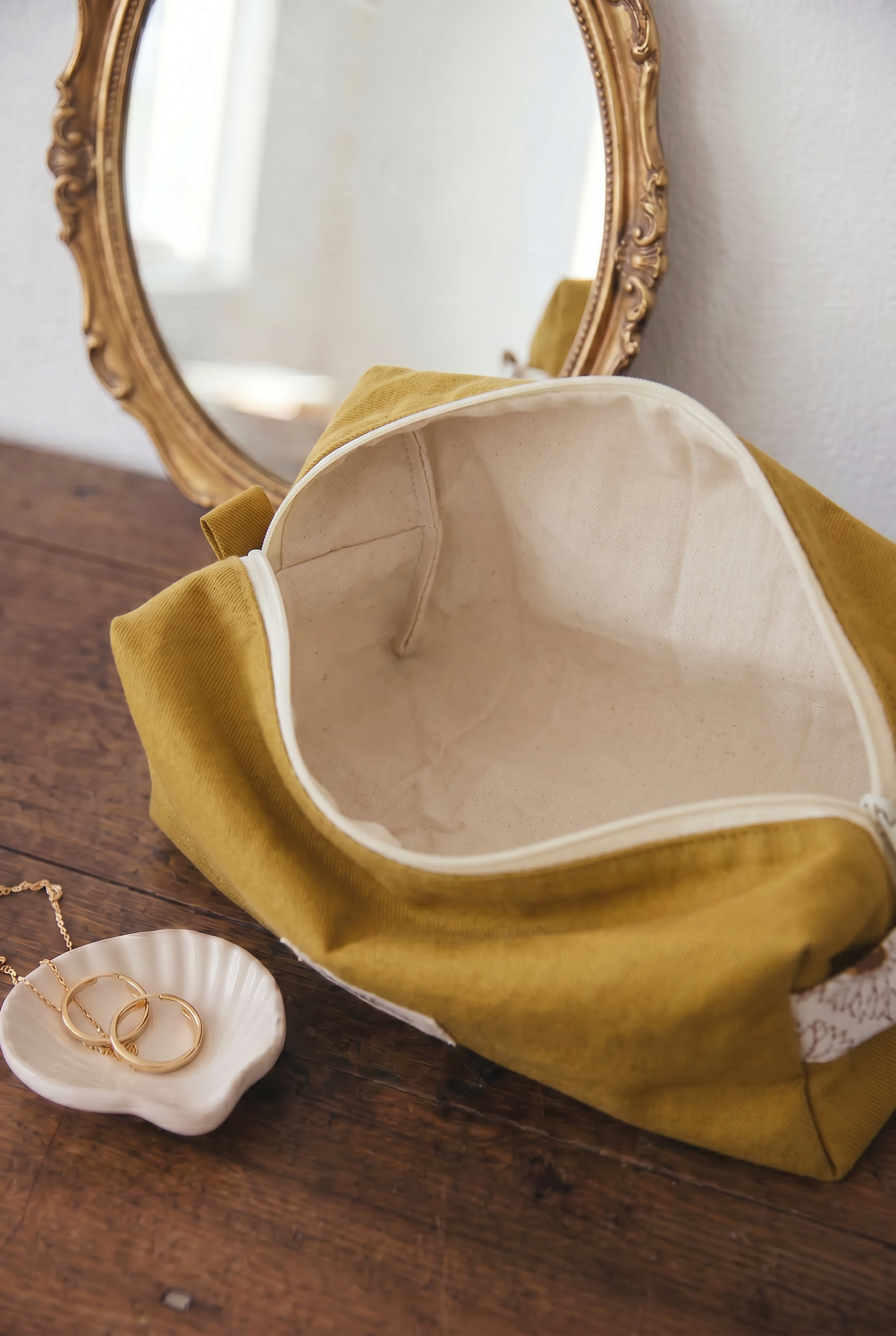 Baumwoll Kulturtasche Phavvaara Senfgelb