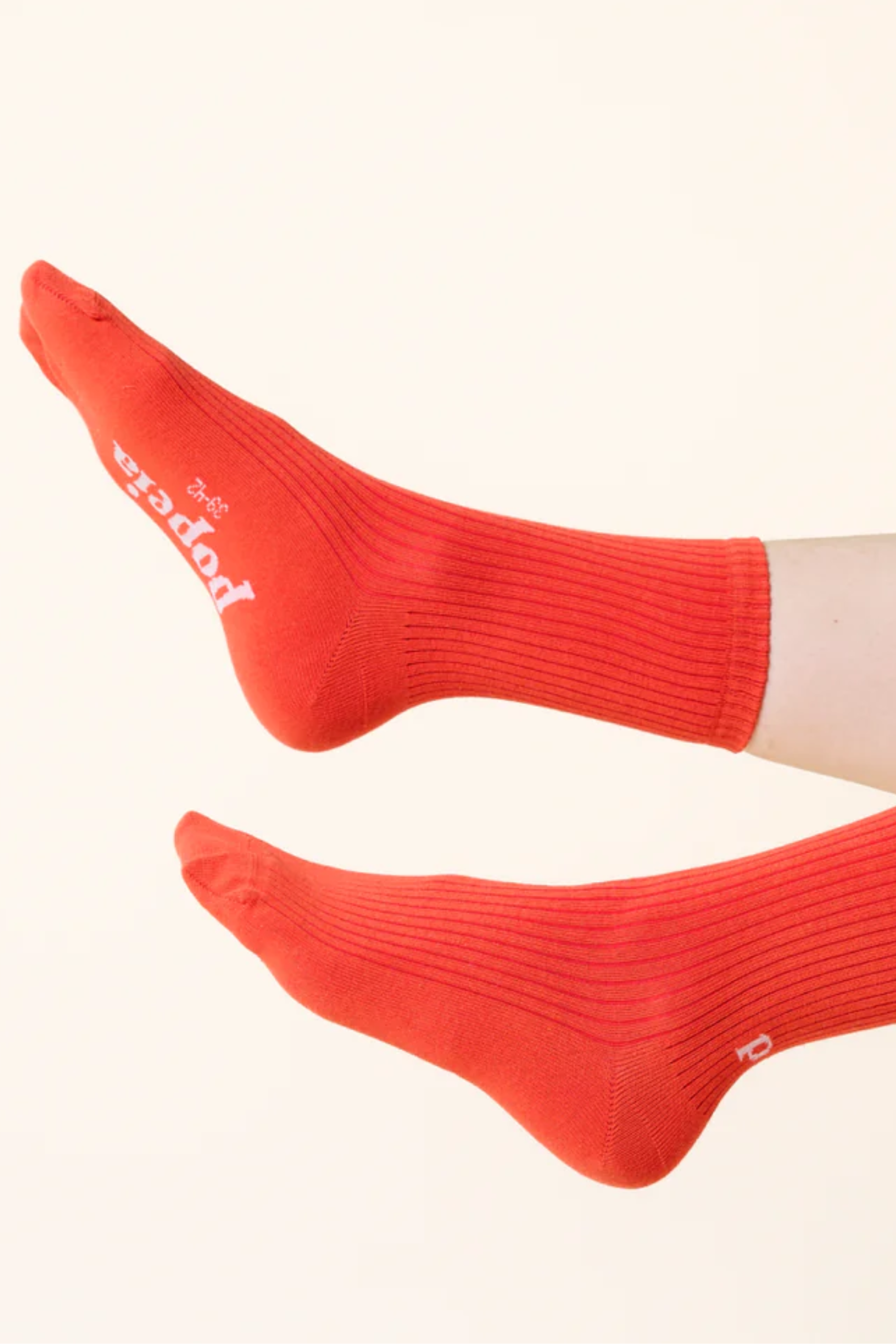 Popeia Organic Cotton Socks The Casual Aperol Red