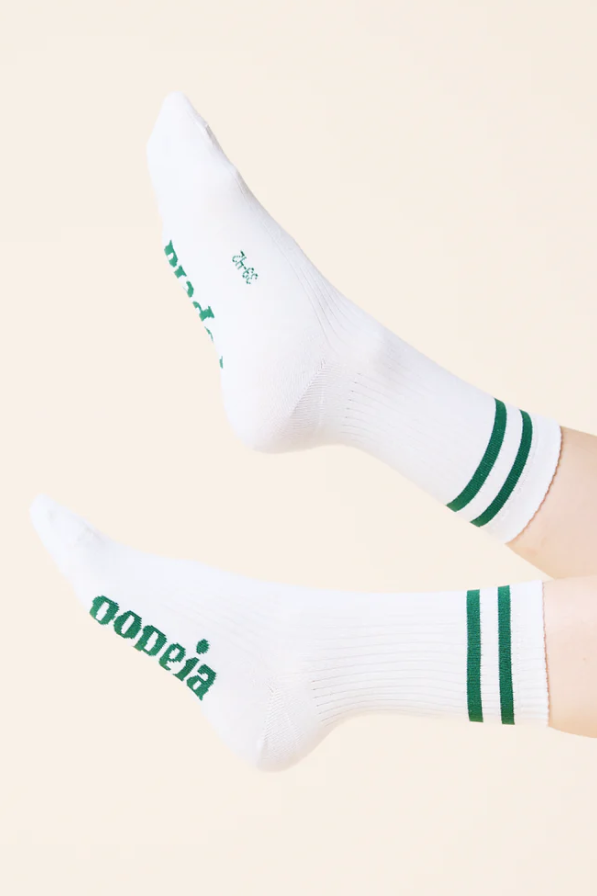 Popeia Organic Cotton Socks The Sporty Green Stripes