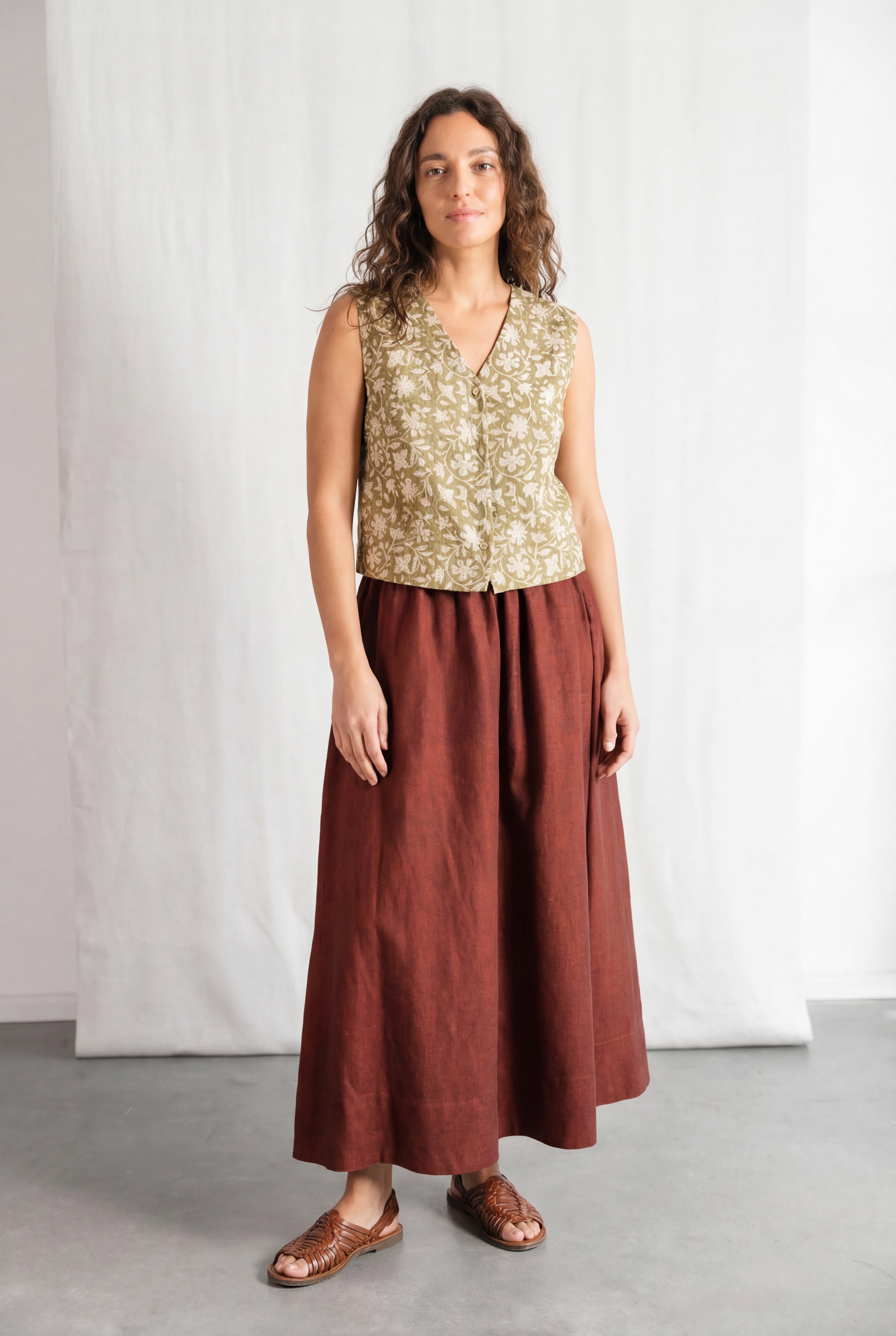 Bio-Baumwoll Maxirock Jharna Rum-Rosine