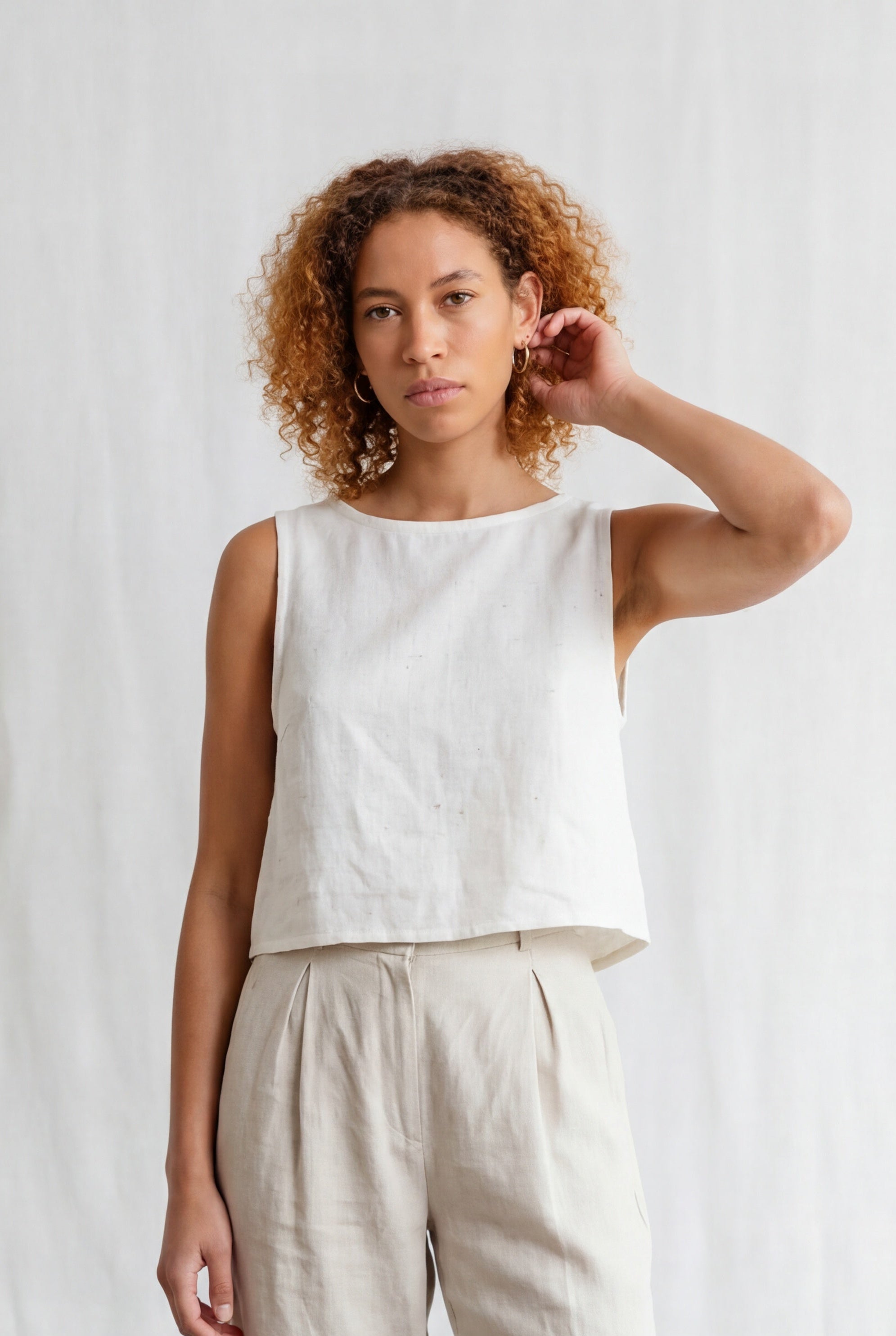 Flax/Cotton Top Kiran Cream