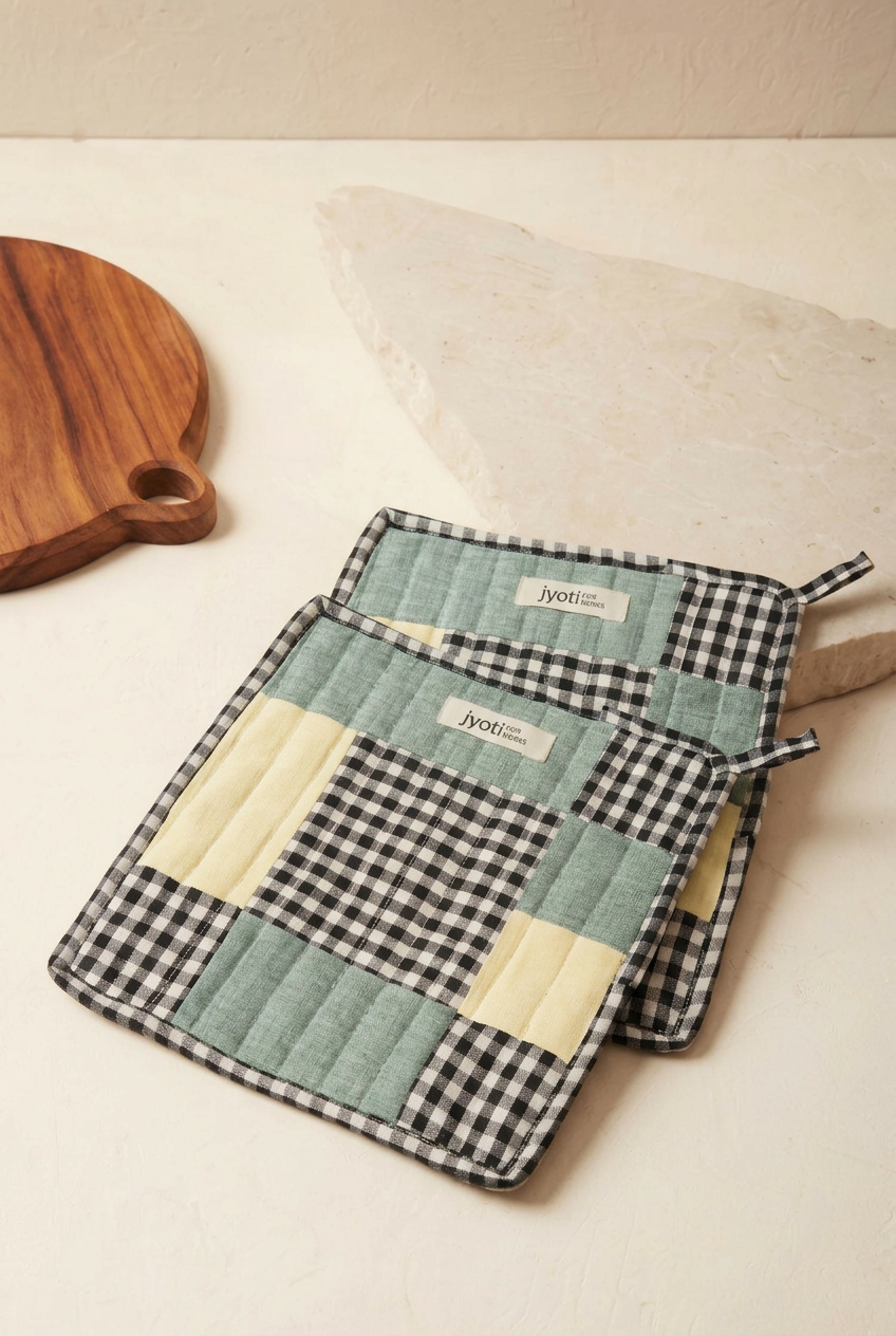 Patchwork Topflappen Ovan Zitrone