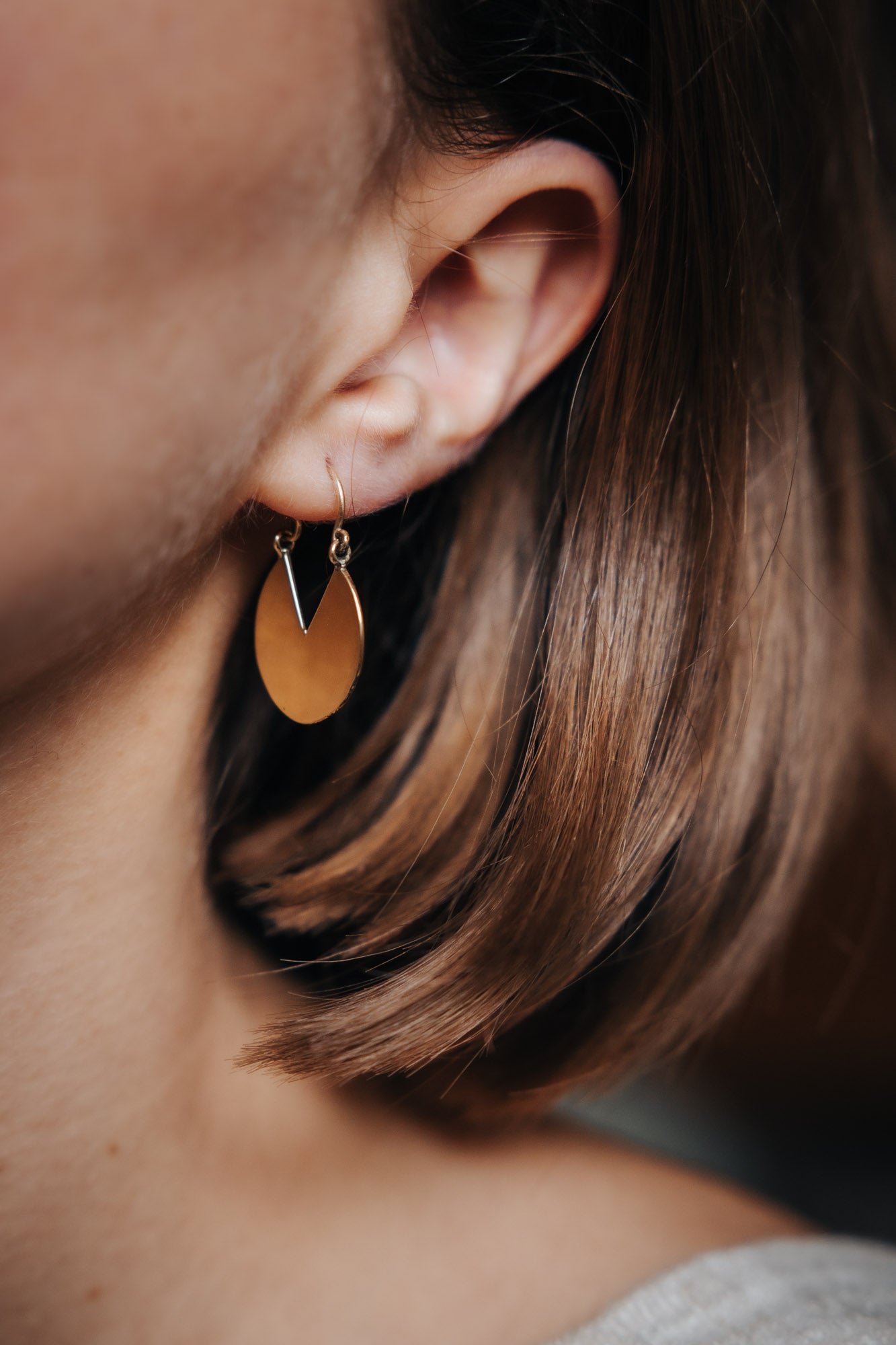 Ohrring Oppam Messing