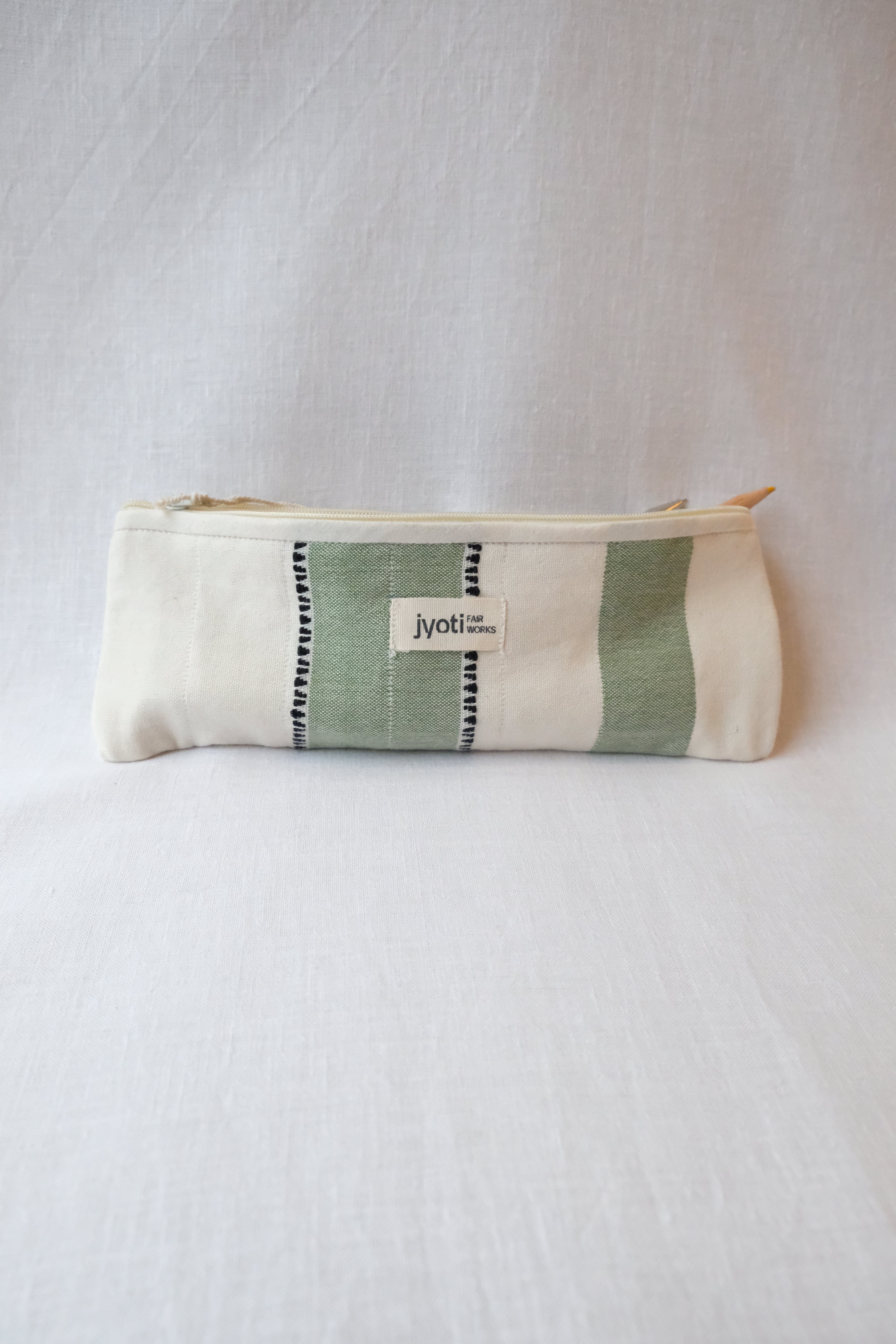 Cotton pencil case Qalamadaan weave pattern green