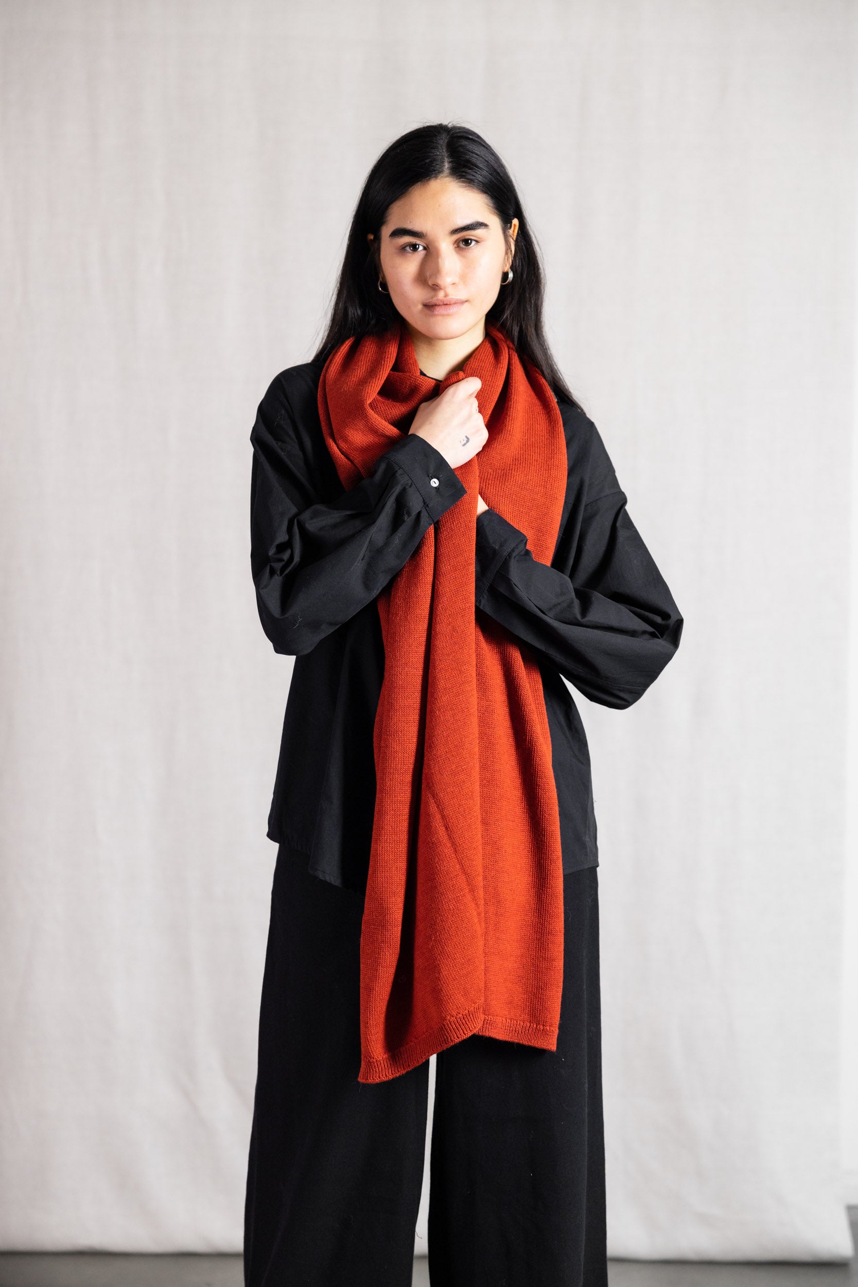 Baby-Alpaka Schal Paracas Rot