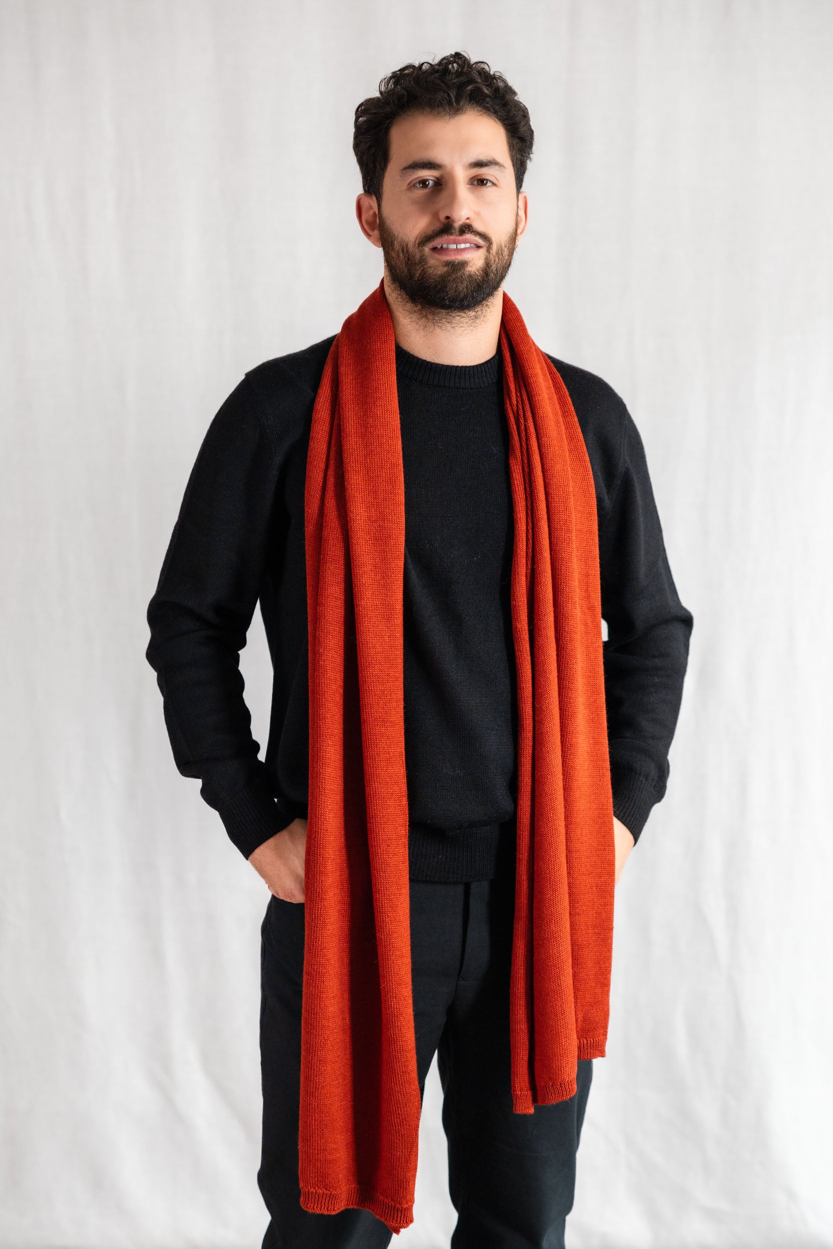 Baby-Alpaka Schal Paracas Rot