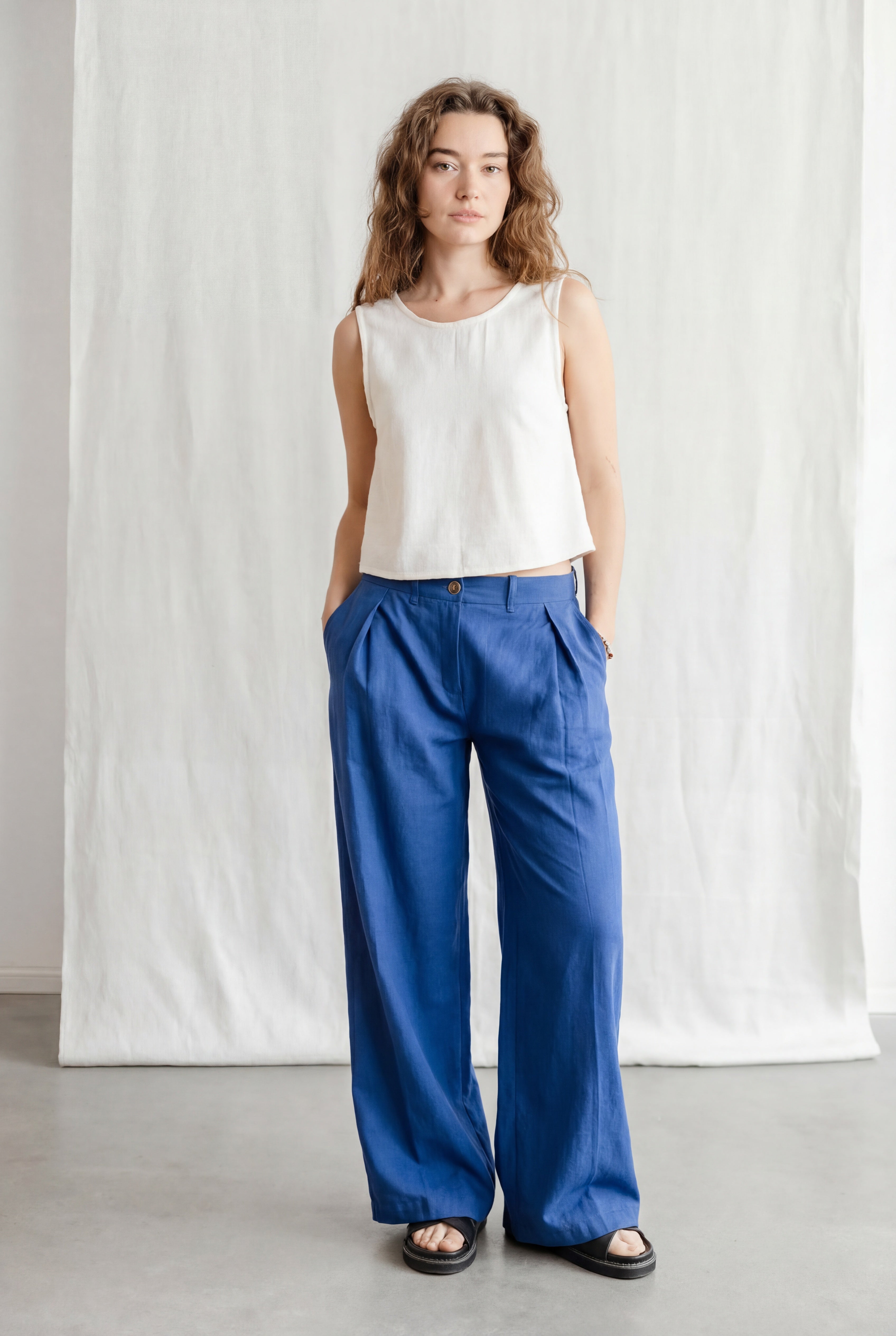 Bio-Baumwoll Hose Meghana Kobaltblau