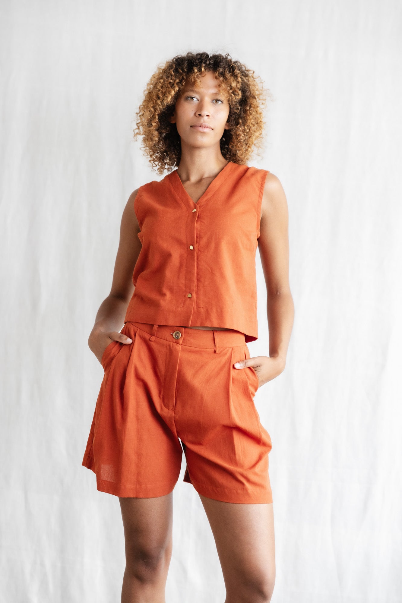 Bio-Baumwoll Shorts Kamalia Terracotta