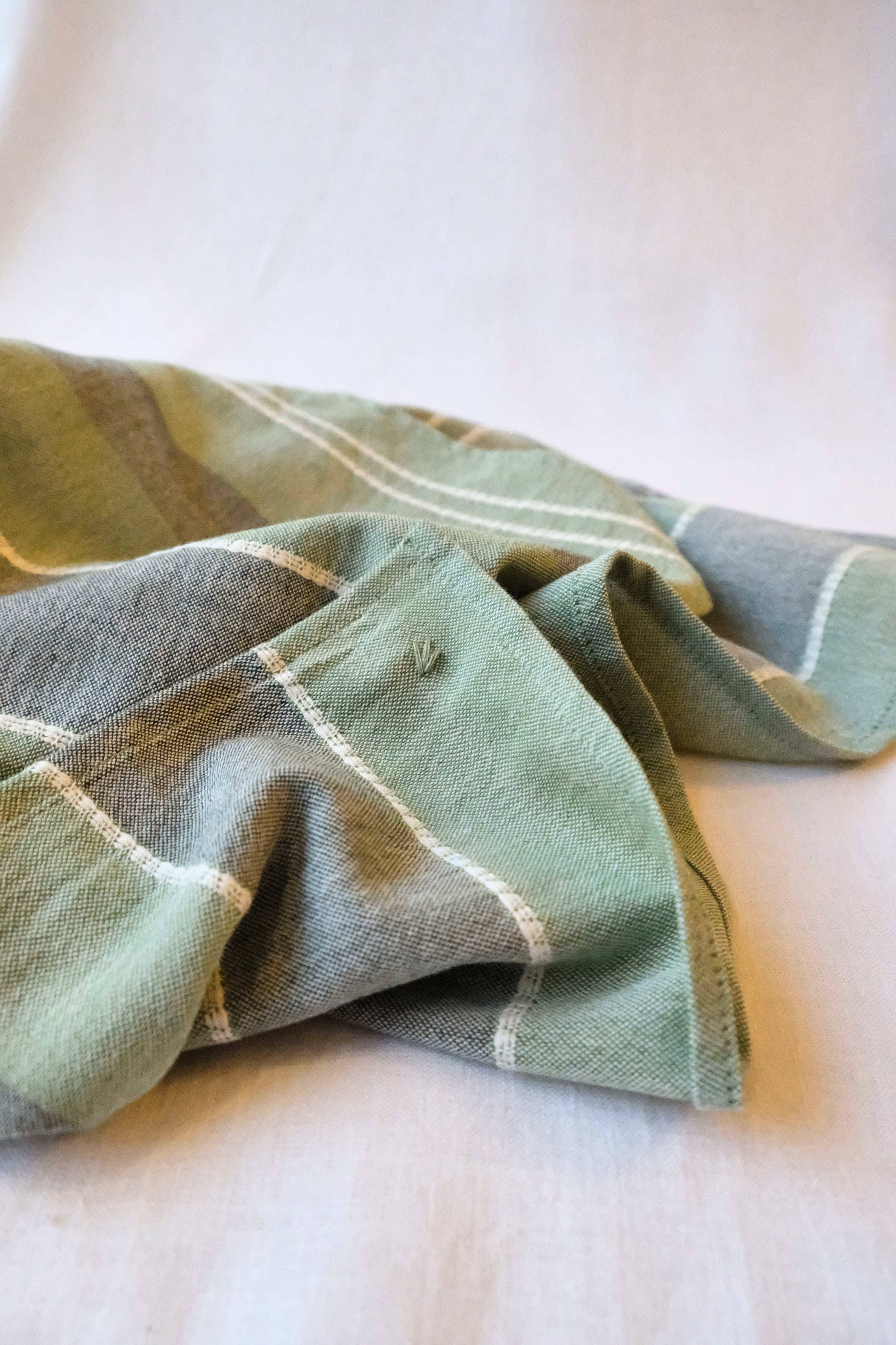 Baumwoll Halstuch Dupatti Webmuster Blau/ Grün