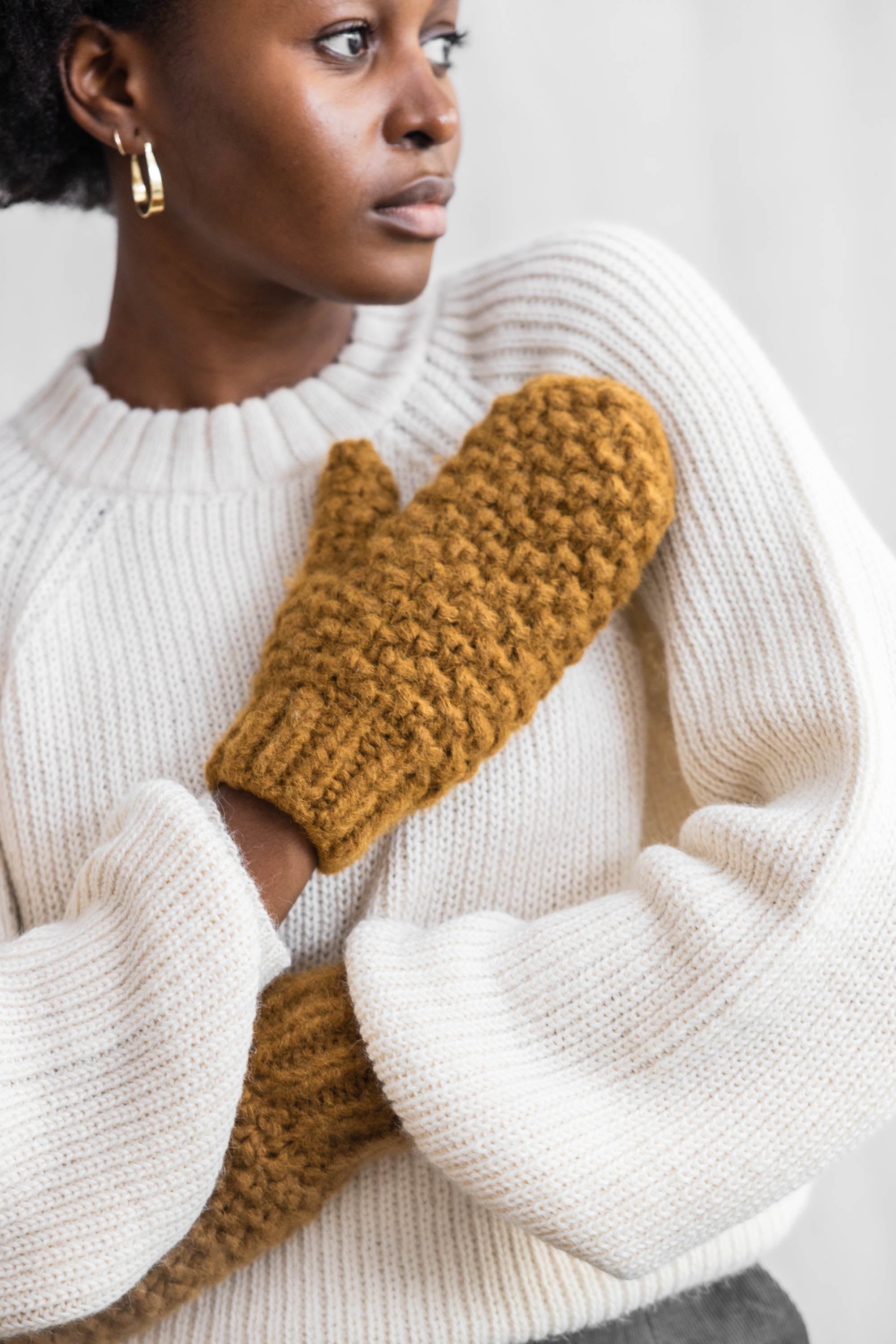 Baby Alpaca Mitten Gloves Cusco Caramel