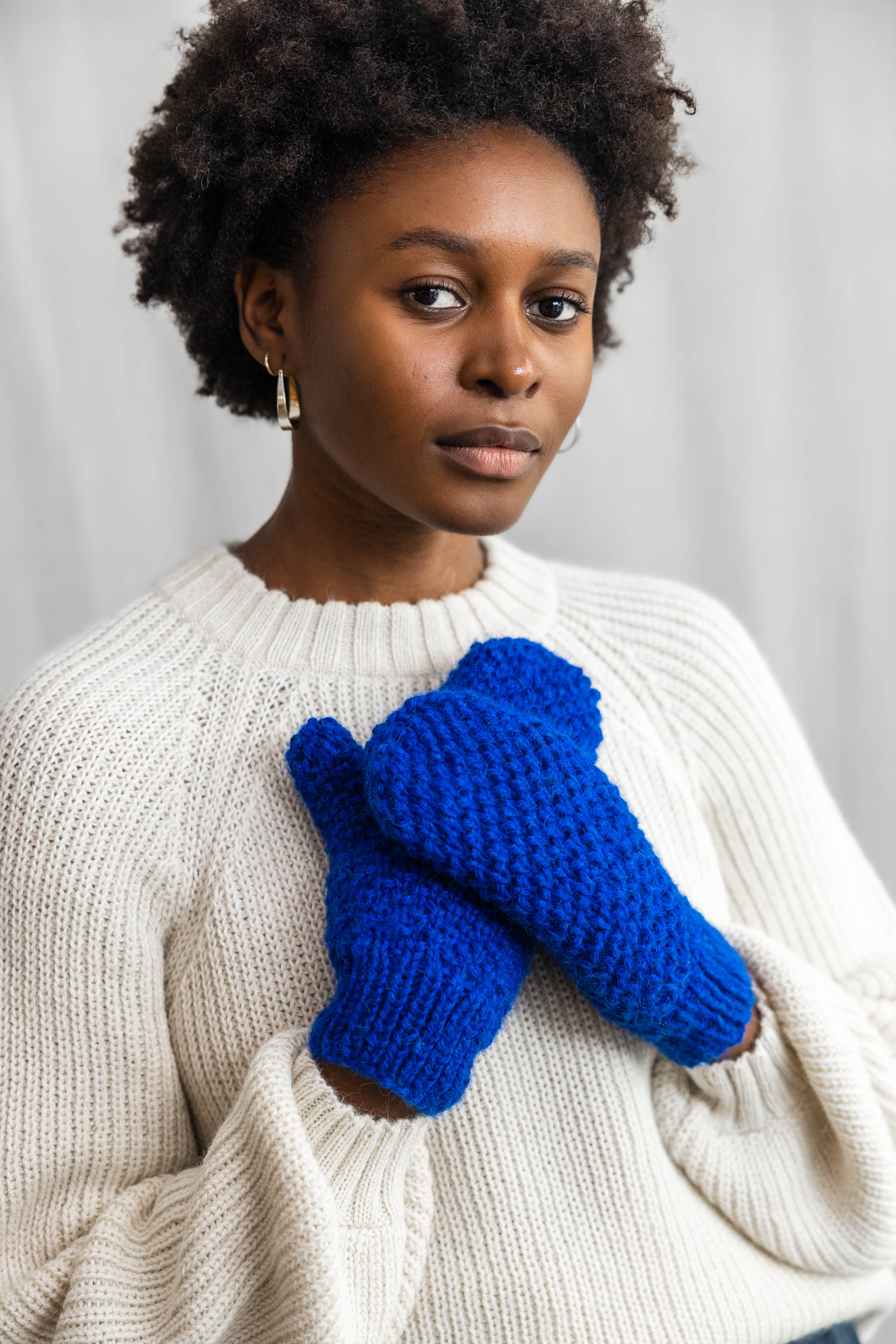Baby Alpaca Mitten Gloves Cusco Cobalt