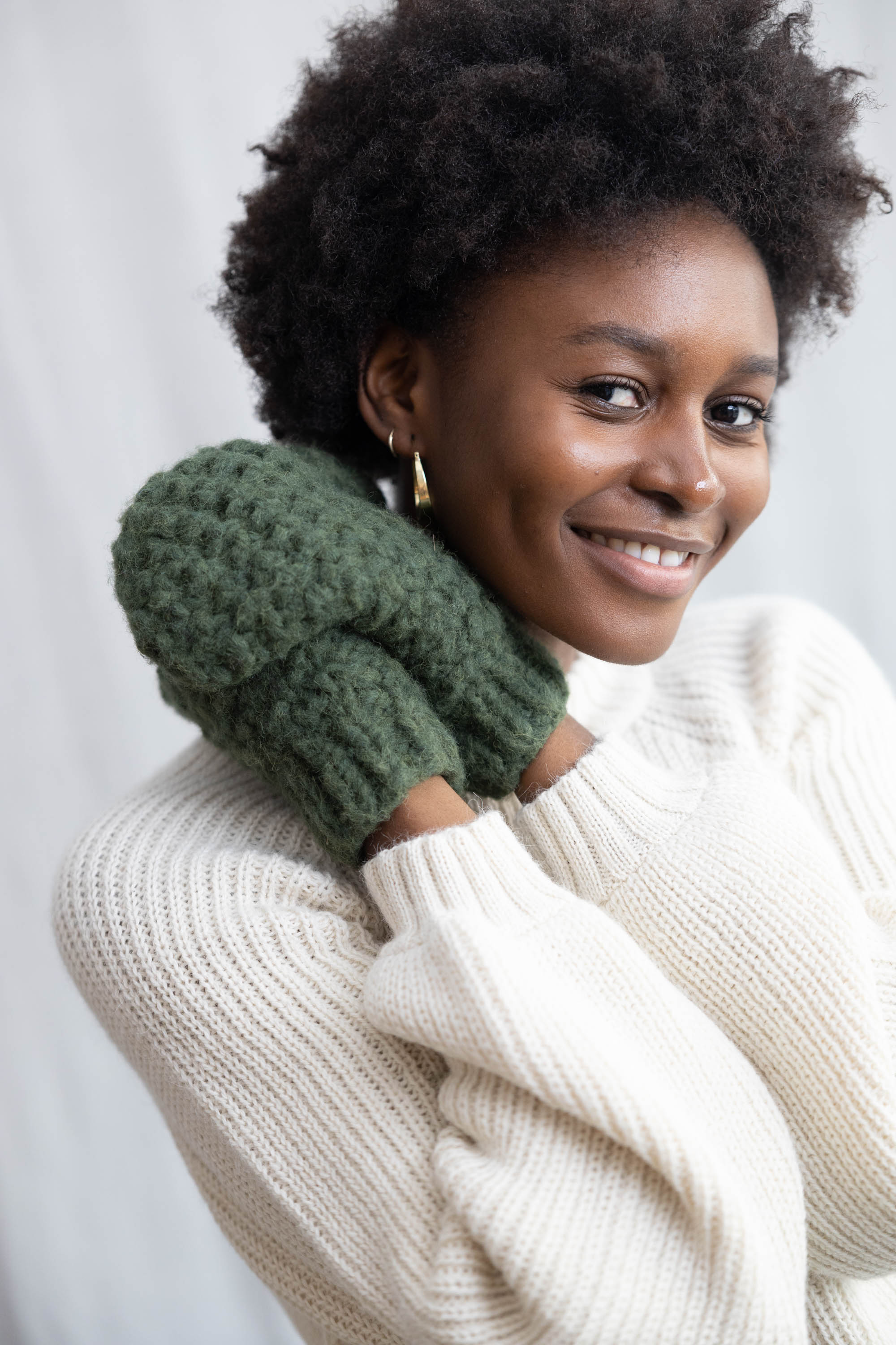 Baby Alpaca Mitten Gloves Cusco Olive