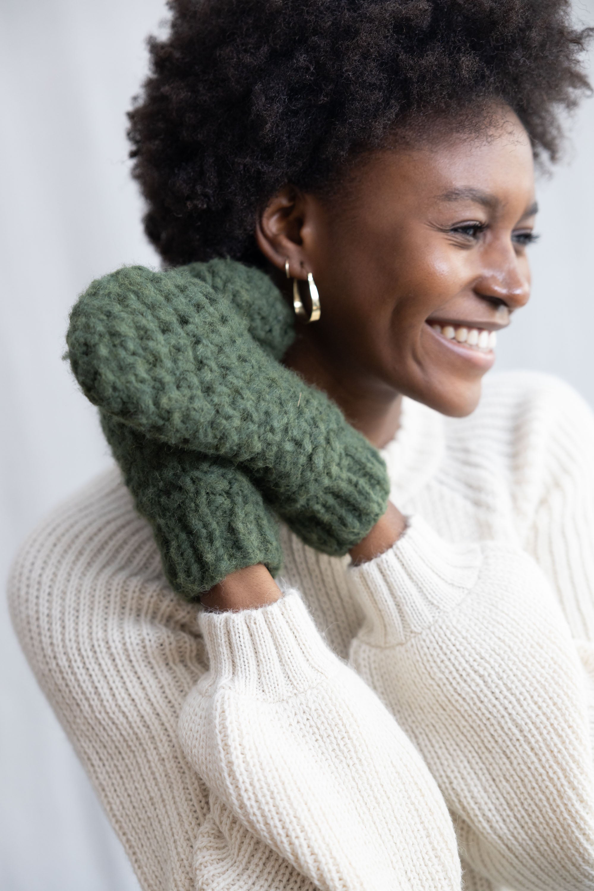 Baby Alpaca Mitten Gloves Cusco Olive