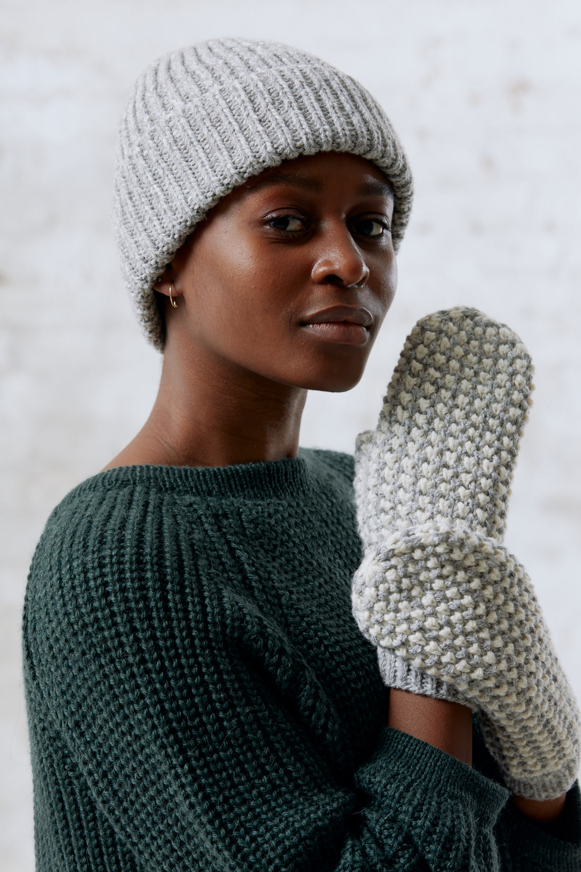 Baby Alpaca Mitten Gloves Cusco Grey
