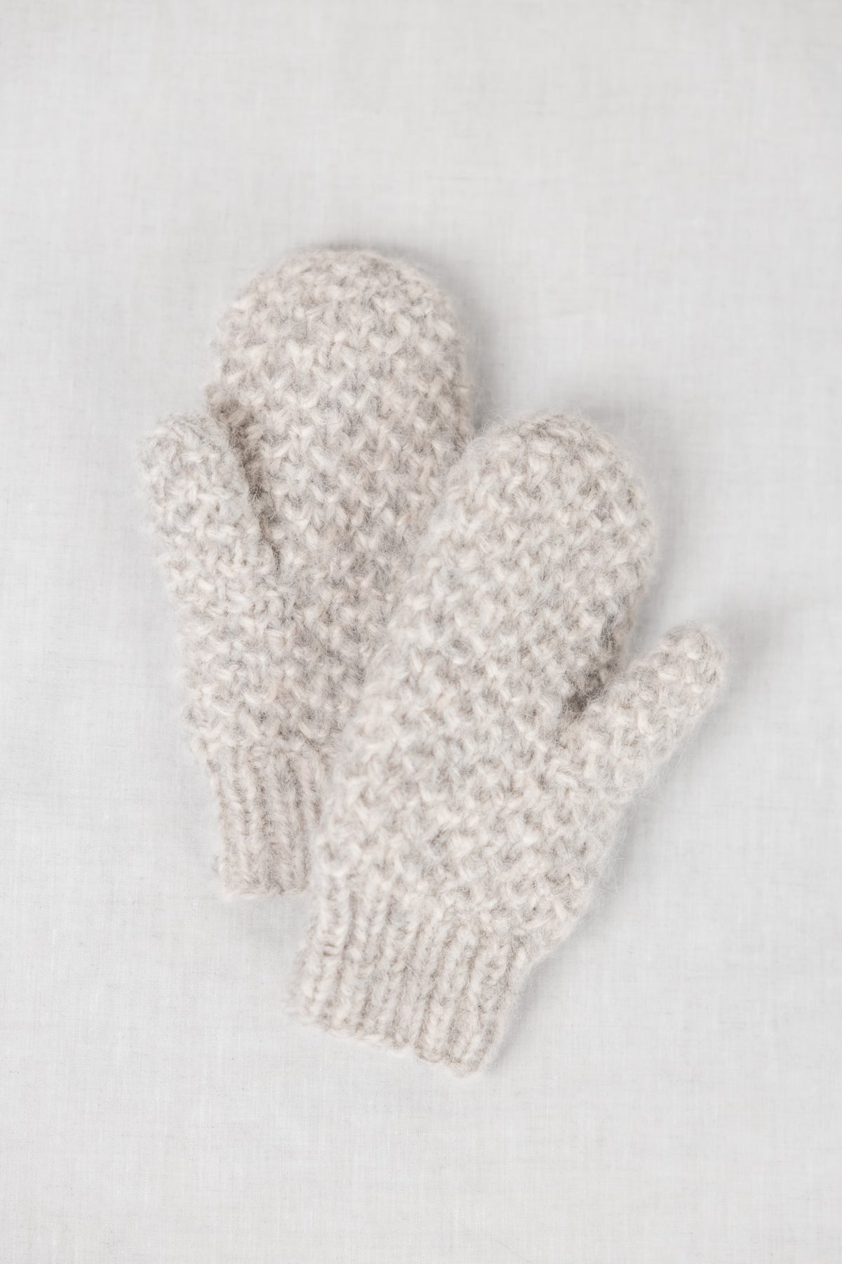 Baby-Alpaka Fäustling Handschuhe Casma Hellgrau