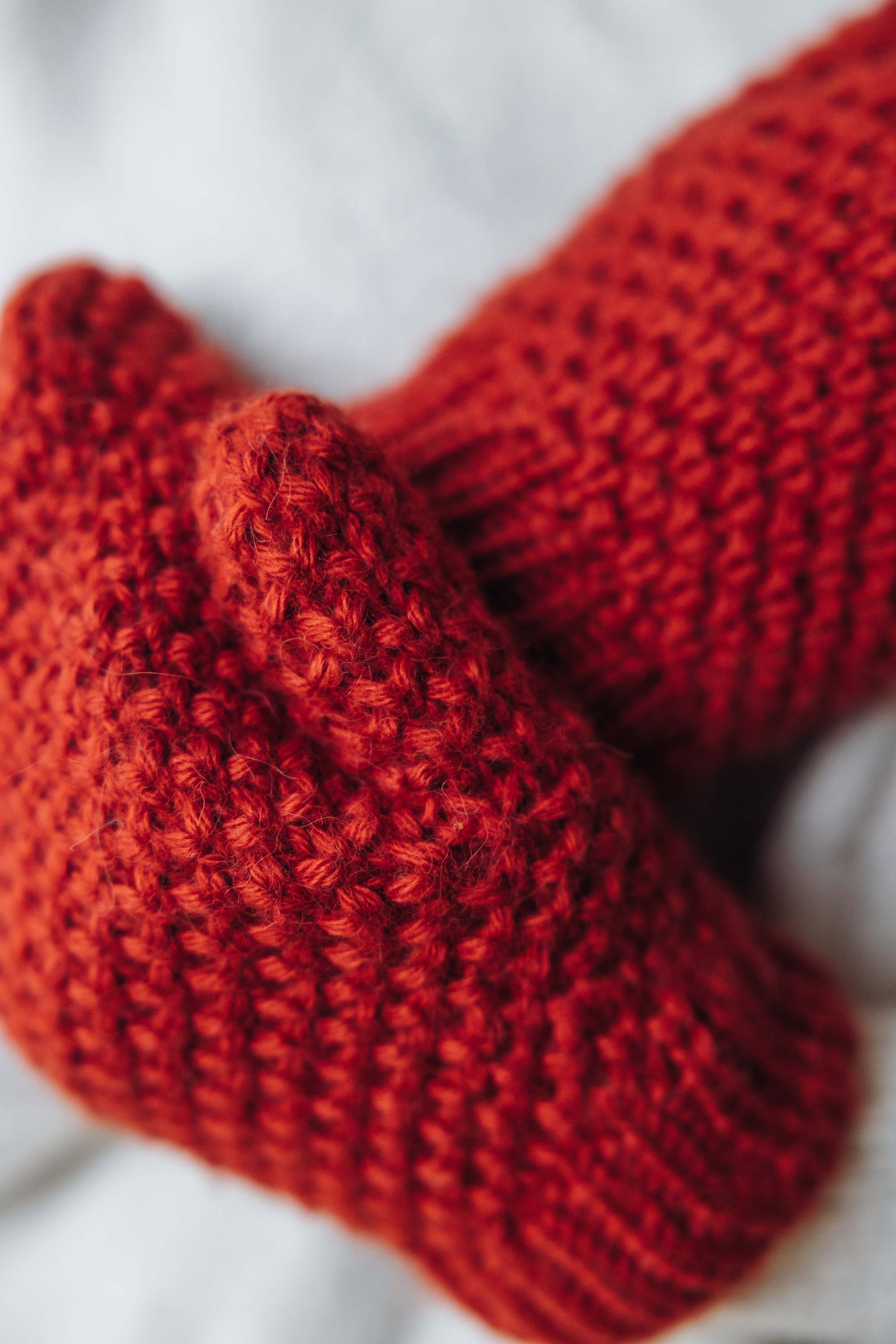 Baby Alpaca Mitten Gloves Cusco Red