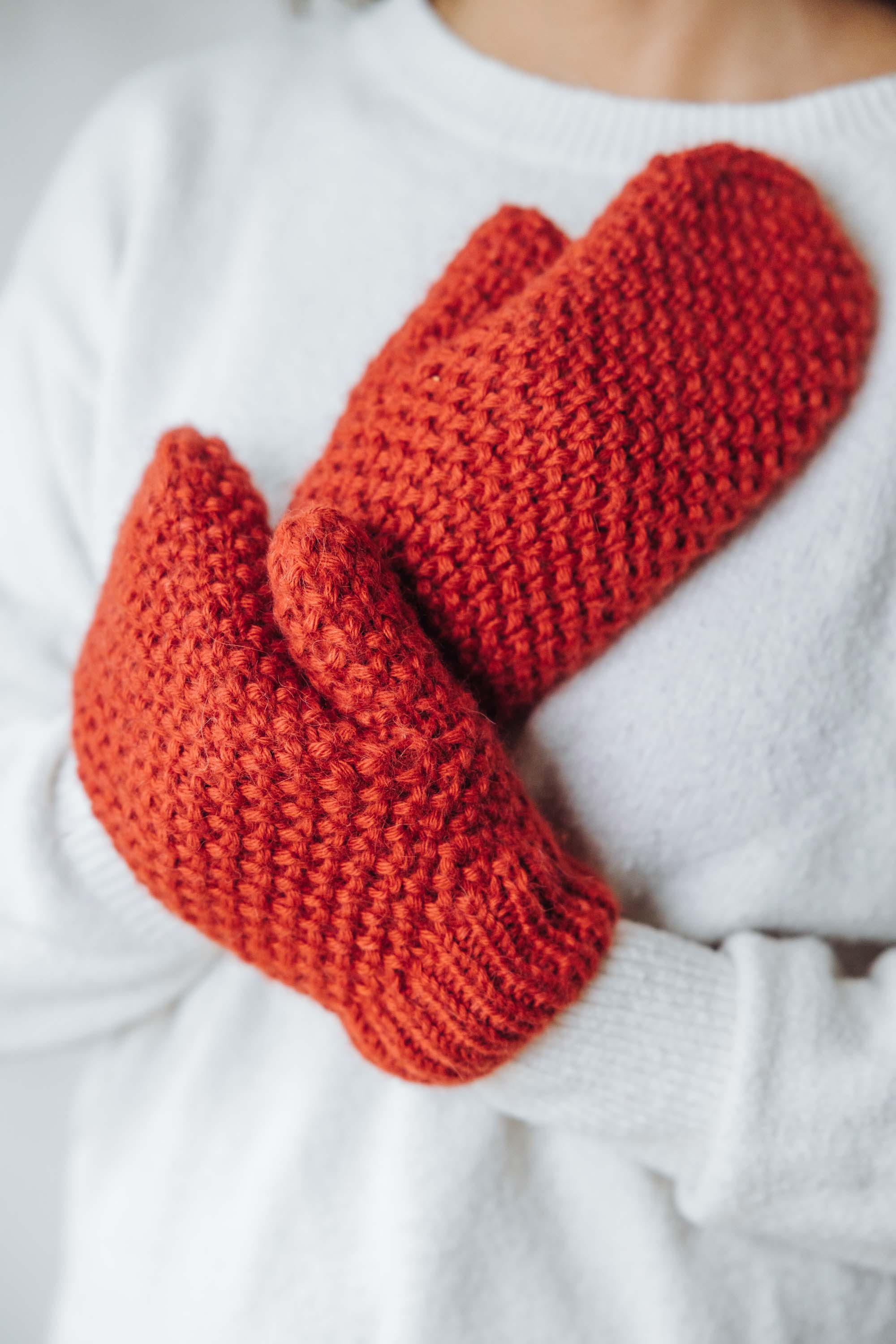 Baby Alpaca Mitten Gloves Cusco Red