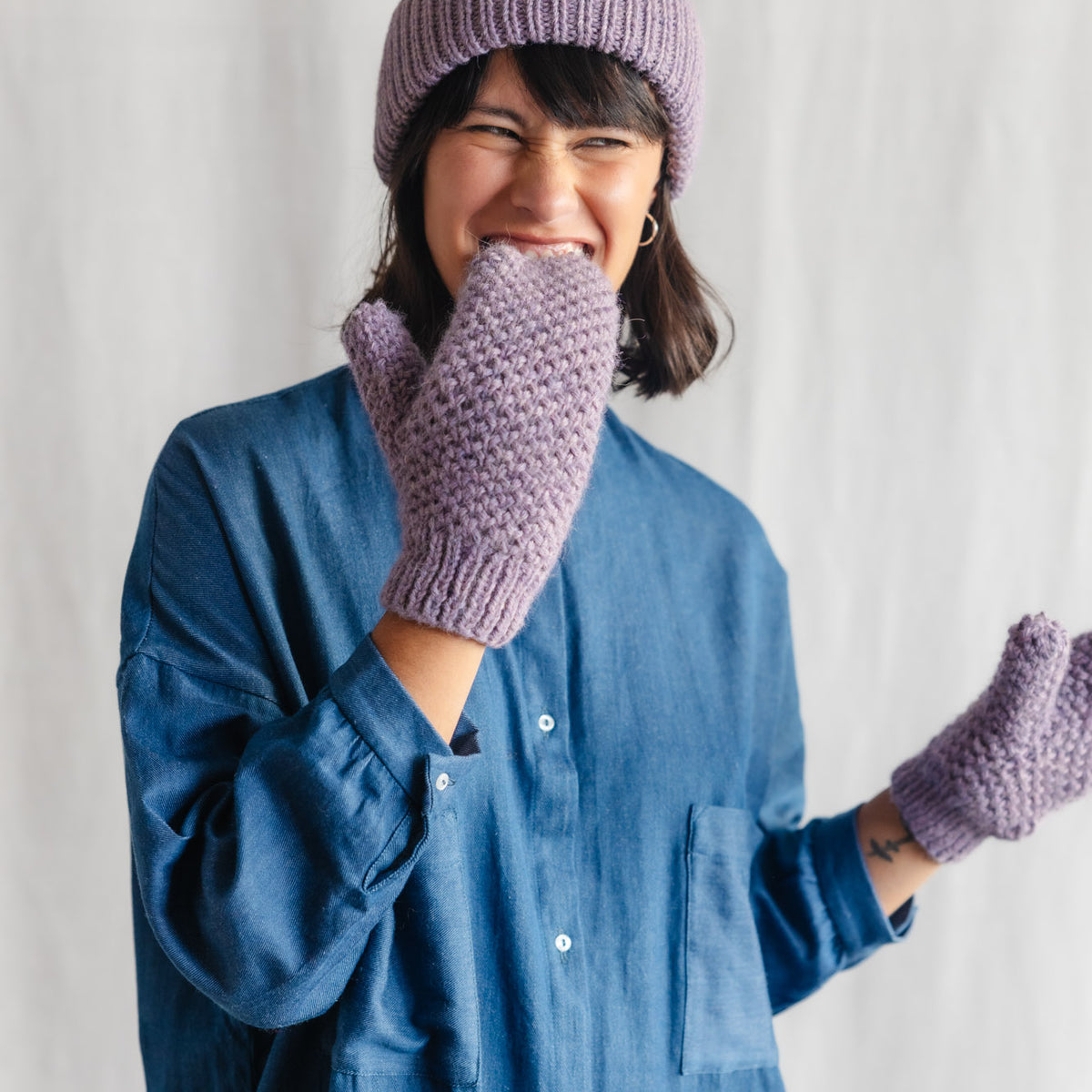 Baby-Alpaka Fäustling Handschuhe Casma Lila