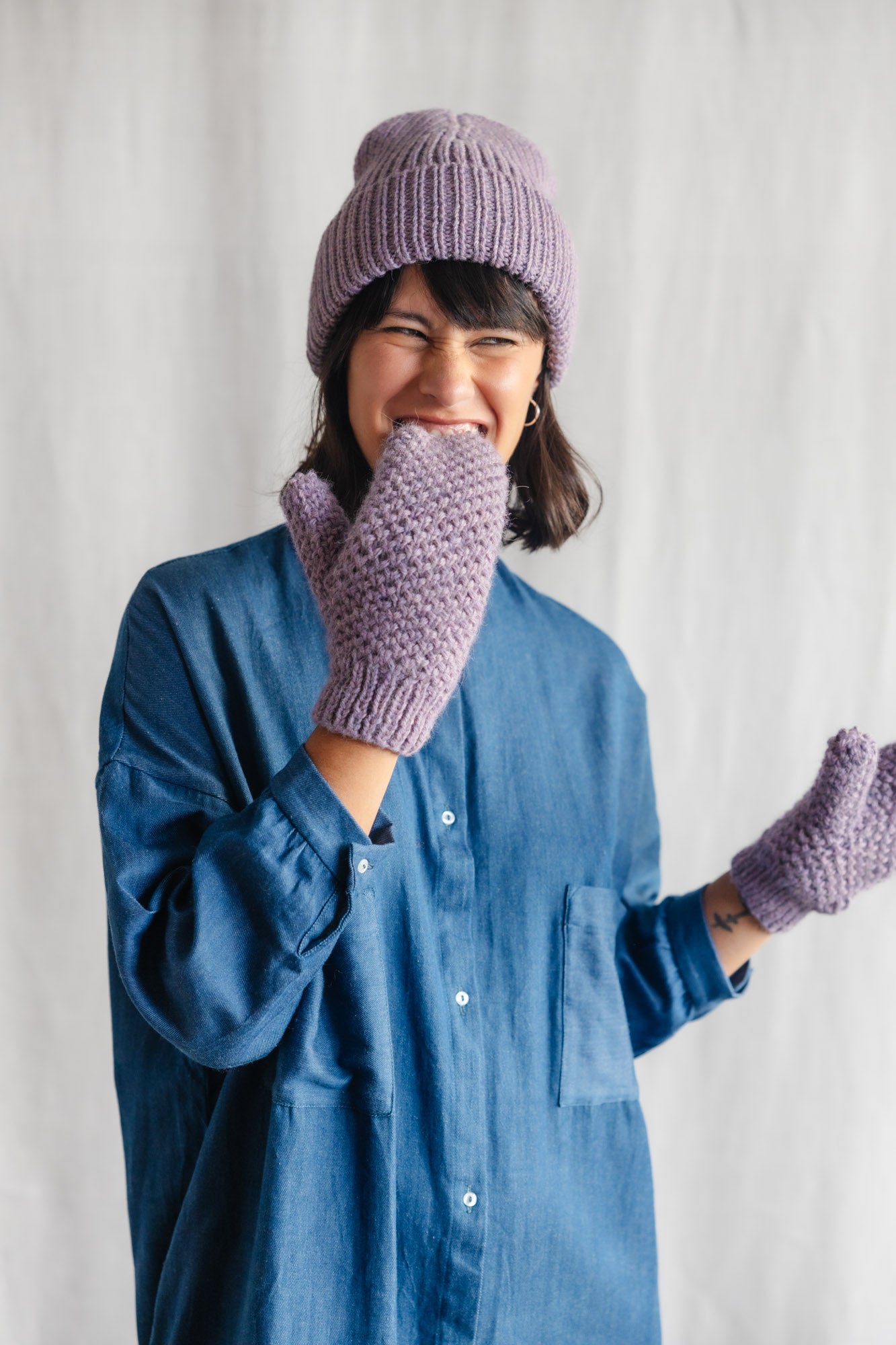 Baby-Alpaka Fäustling Handschuhe Casma Lila