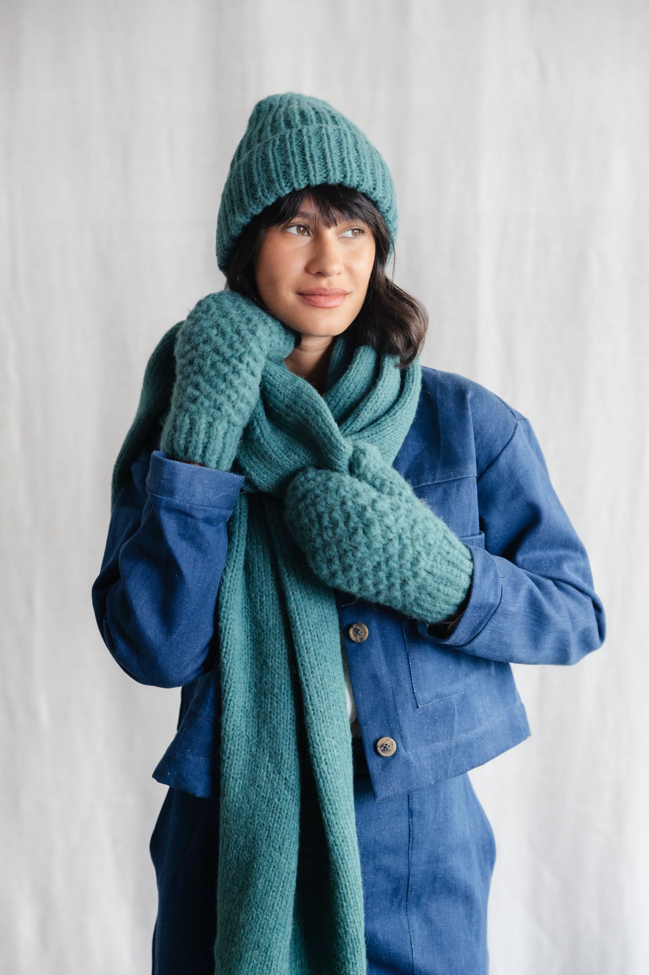 Baby Alpaca Mitten Gloves Cusco Ocean