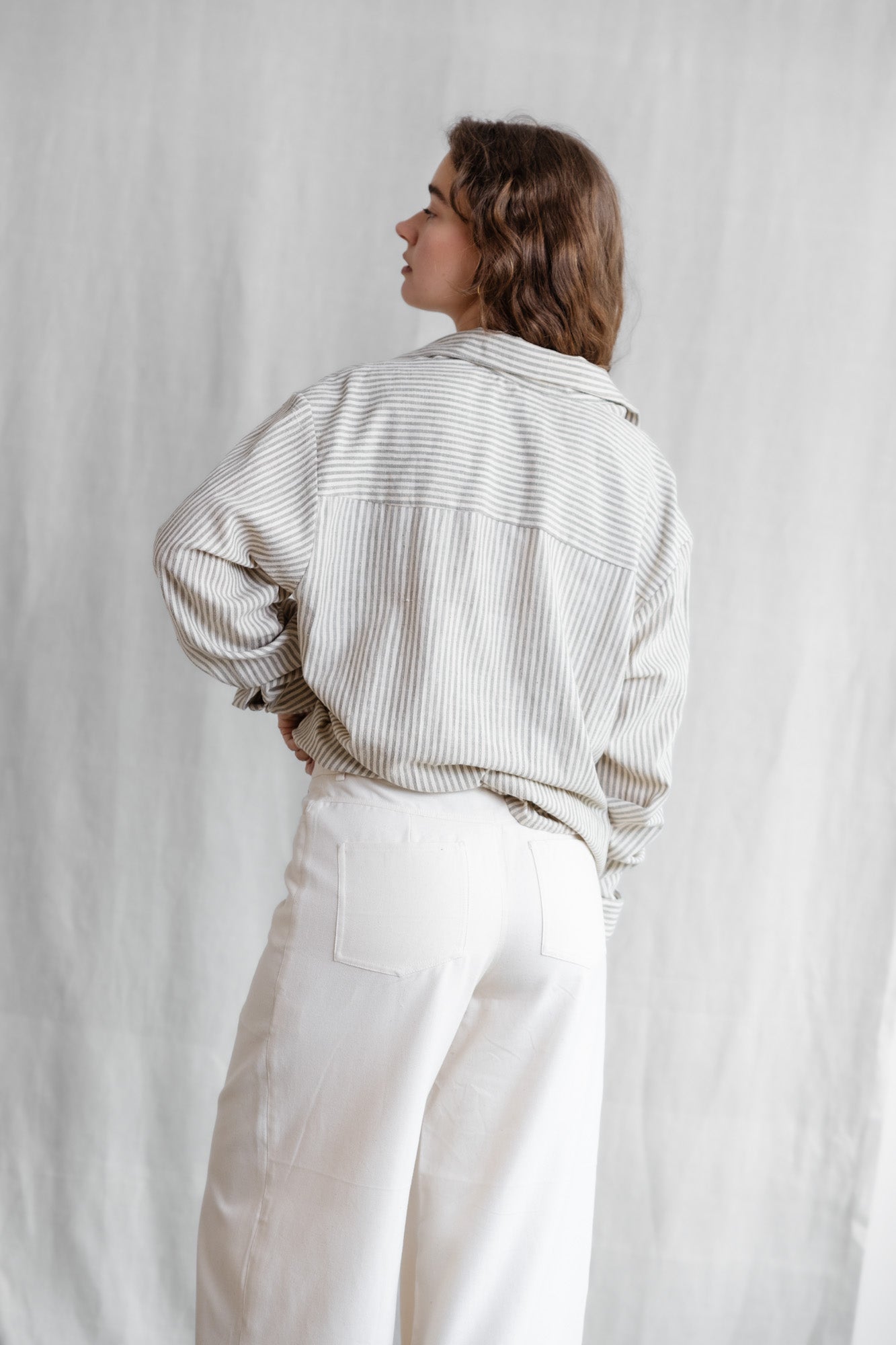 Baumwoll Hemd Himat Grau-Weiß