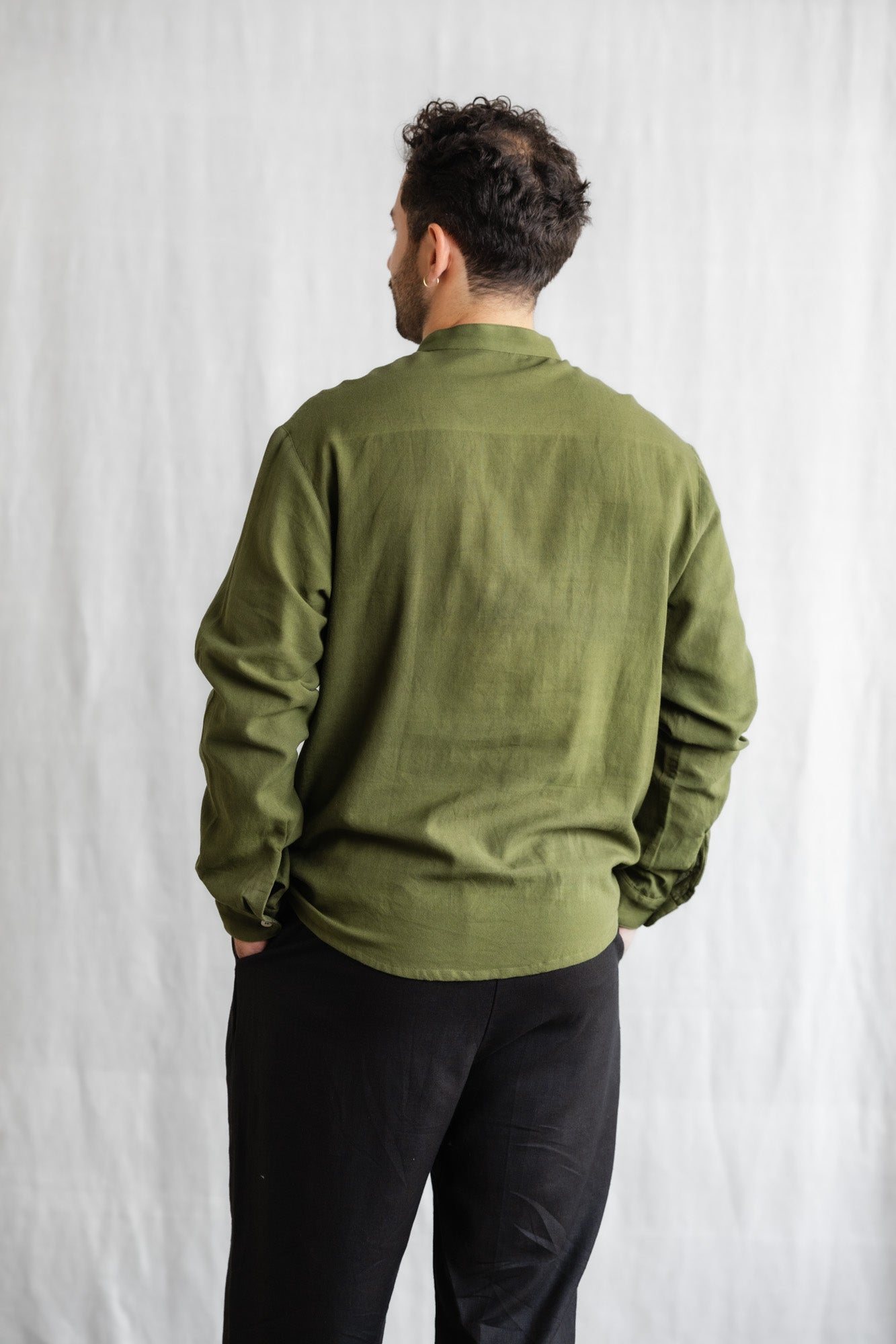 Cotton Shirt Harish Moss Green
