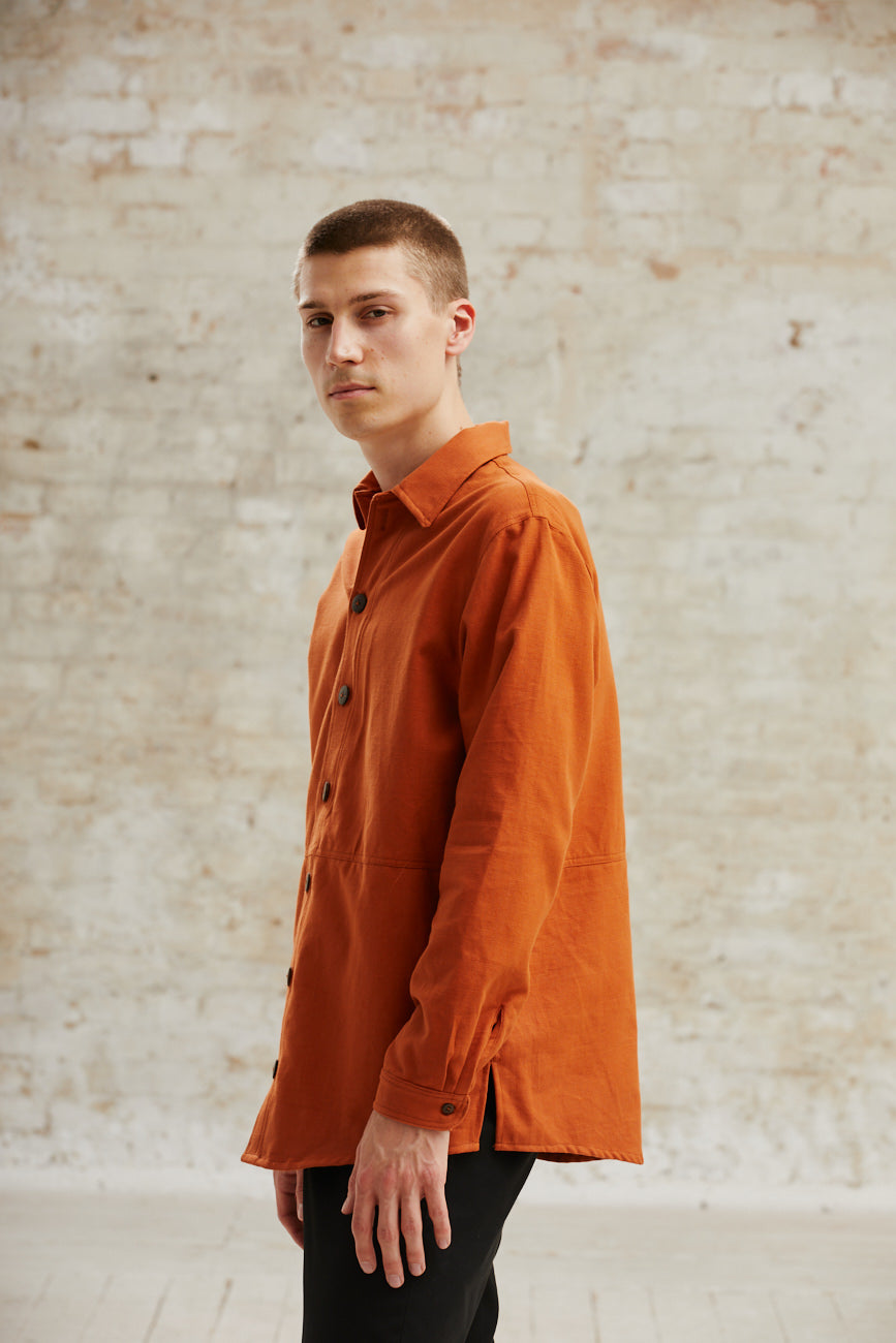 Organic cotton shacket Daladal rust